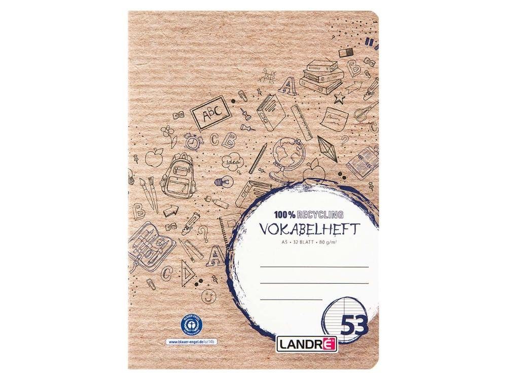 LANDRE Schulheft LANDRÉ Recycling-Vokabelheft DIN A5