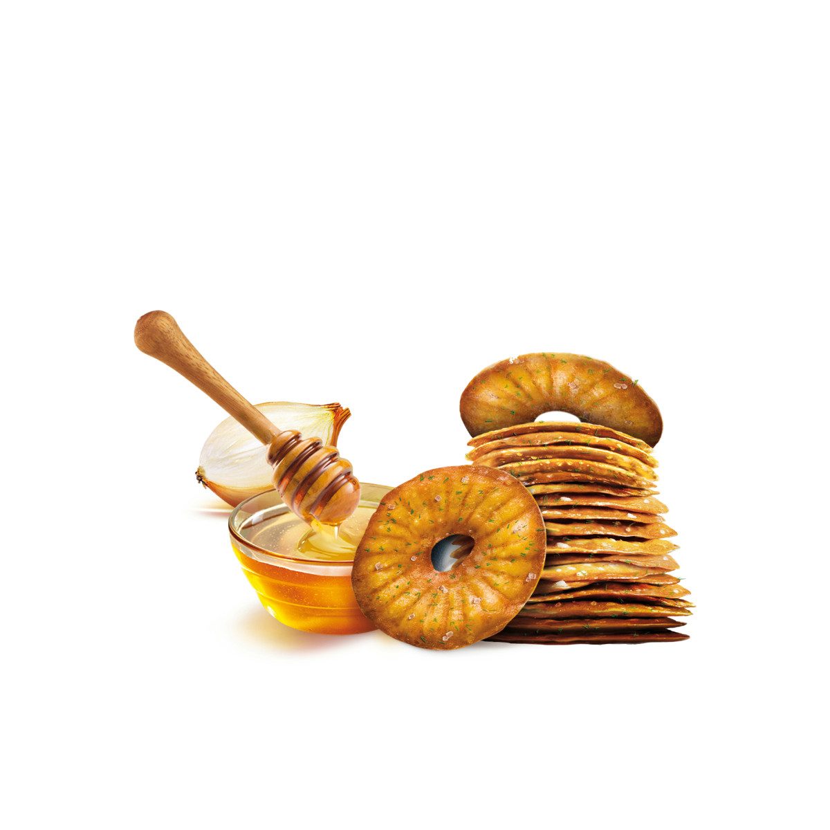 ELEPHANT Knabberei, Alka Elephant Baked Squeezed Pretzels Honey Mustard Onion 70g