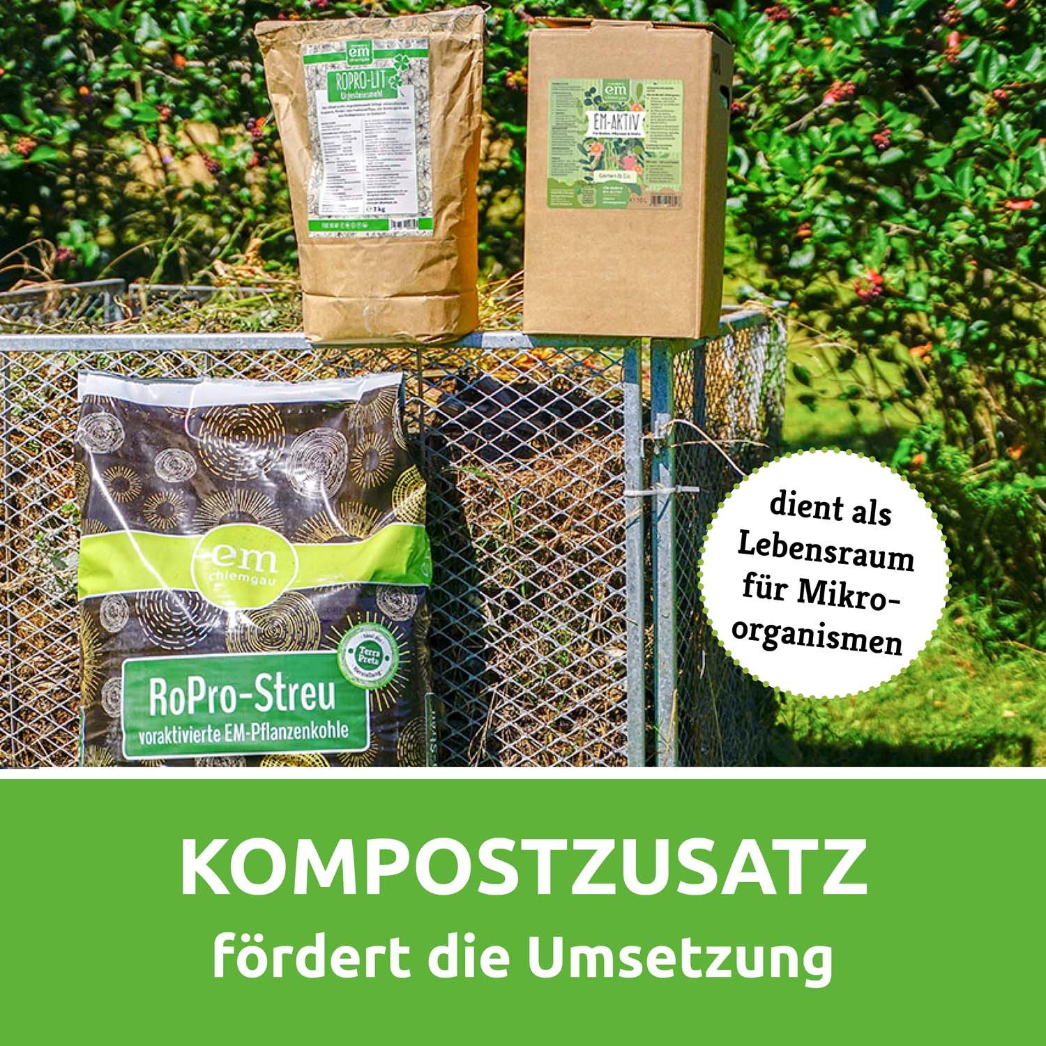 Fischer's EM-Chiemgau Bodenverbesserer RoPro-Lit Urgesteinsmehl - Silikatreiches Diabas Gesteinsmehl, Urgesteinsmehl, EM-aktiviert, Bodenverbesserer, Kompost, Stall, Gülle
