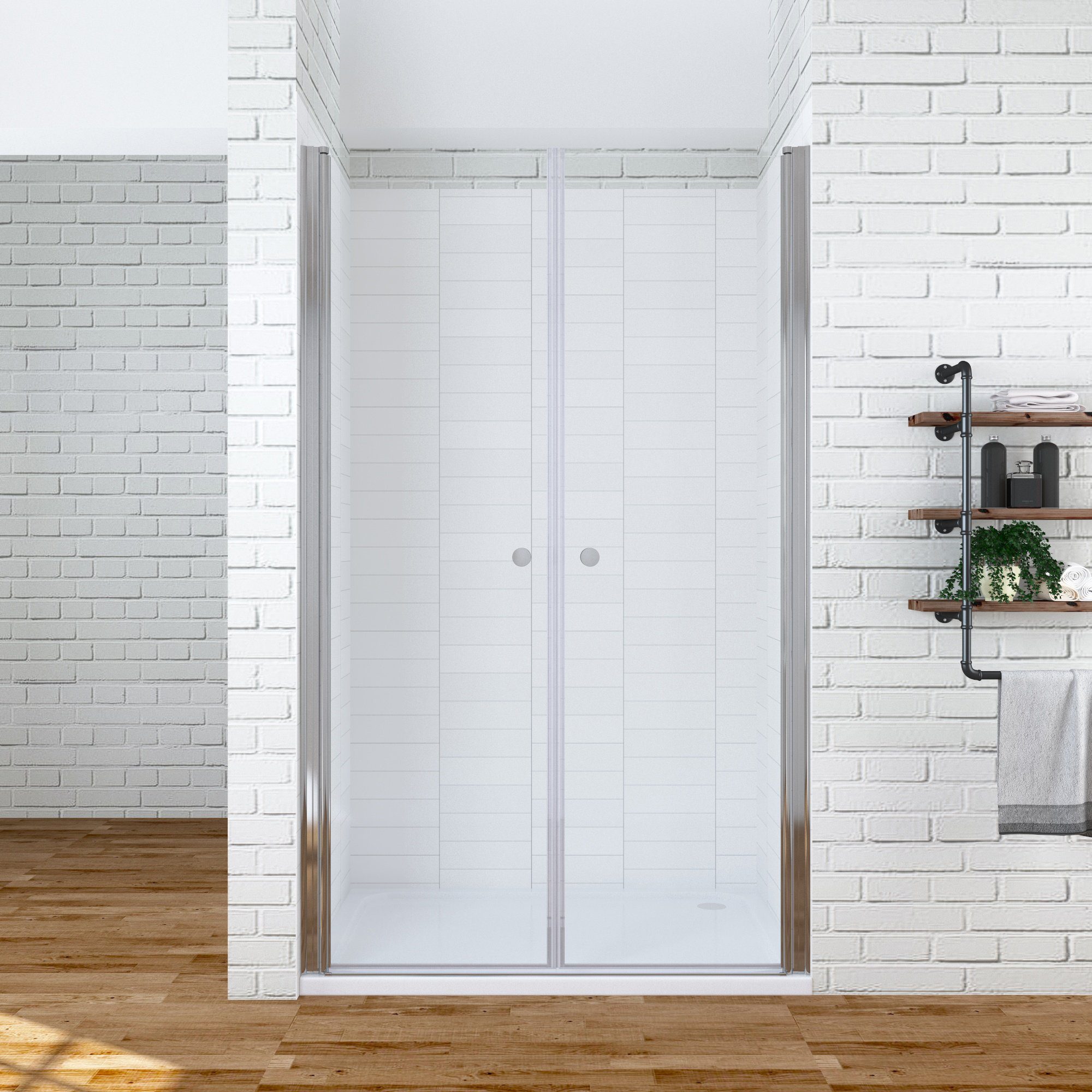 AQUALAVOS DuschPendeltür Duschtür Nische Pendeltür Glas Duschwand