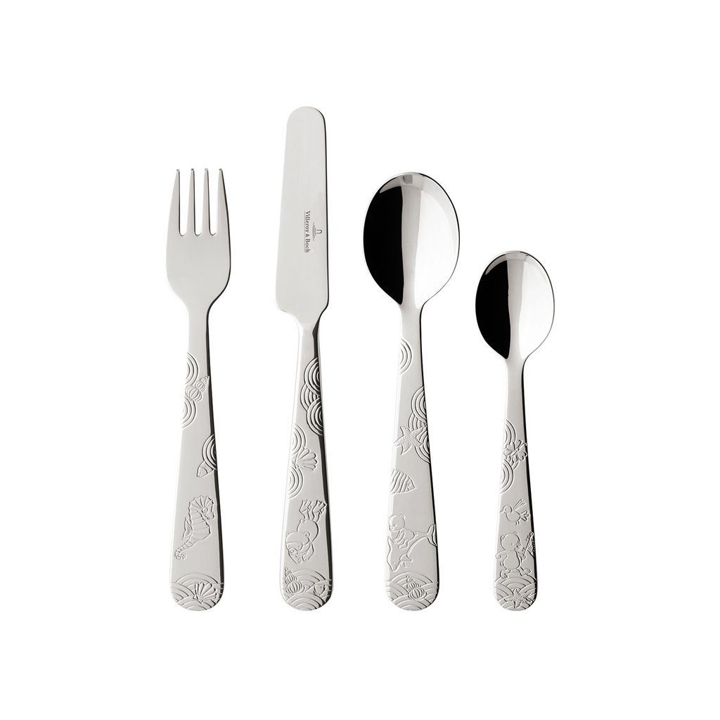 Villeroy & Boch Kinderbesteck Kiddys Besteck (4-tlg), 1 Personen, Edelstahl, Edelstahl, 4 Stck, spülmaschinenfest