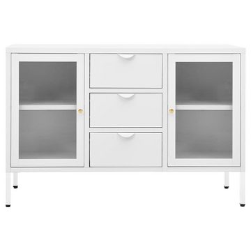 vidaXL Anrichte Sideboard Weiß 105x35x70 cm Stahl und Hartglas