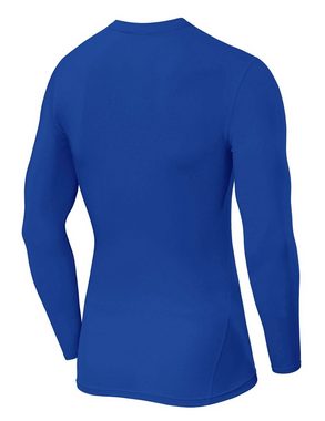 TCA Langarmshirt TCA Herren Kompressionsshirt Thermo Blau XXL (1-tlg)