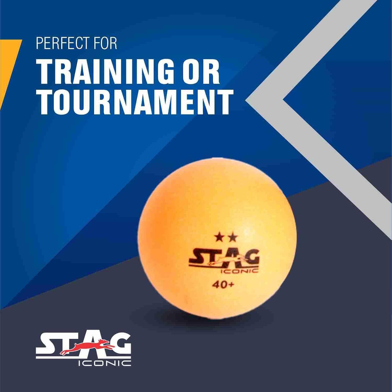 STAG ICONIC PRIVATE LIMITED Tischtennisball ICONIC 2 Star, T.T.F.I Approved, Advanced High Performance (6 Tischtennisbälle, 6-St., T.T.F.I-zugelassen, Turniere und Freizeitspiele), Langlebig für Indoor- und Outdoor-Spiele