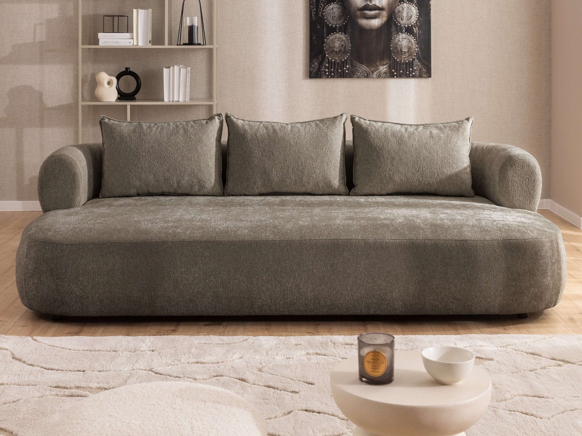 Home affaire Big-Sofa LUSSAC 4-Sitzer Design-Sofa mit Zierkissen, Maße B/T/ günstig online kaufen