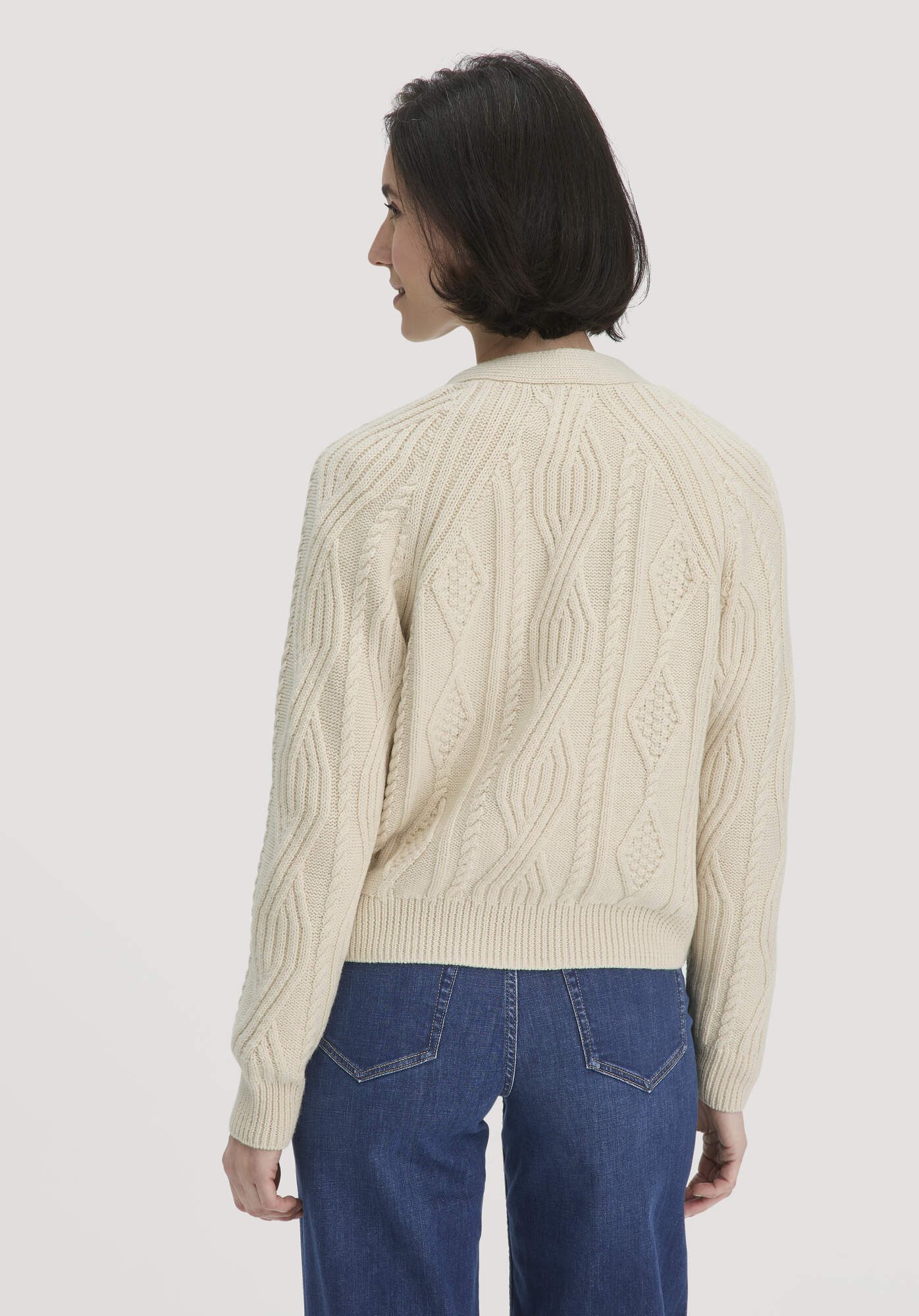 Hessnatur Strickjacke Relaxed aus Bio-Baumwolle und Bio-Schurwolle (1-tlg)