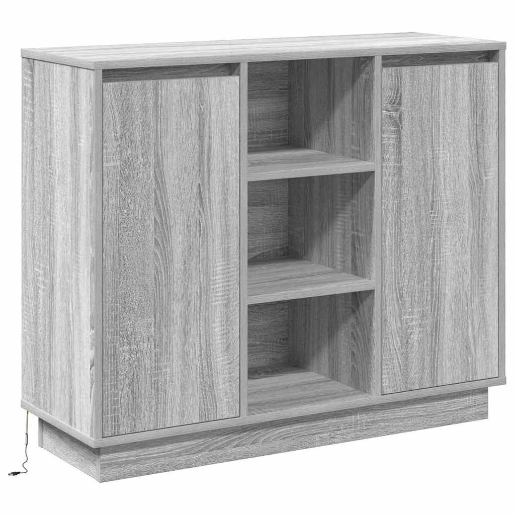 vidaXL Badezimmerspiegelschrank Sideboard mit Regal Graues günstig online kaufen