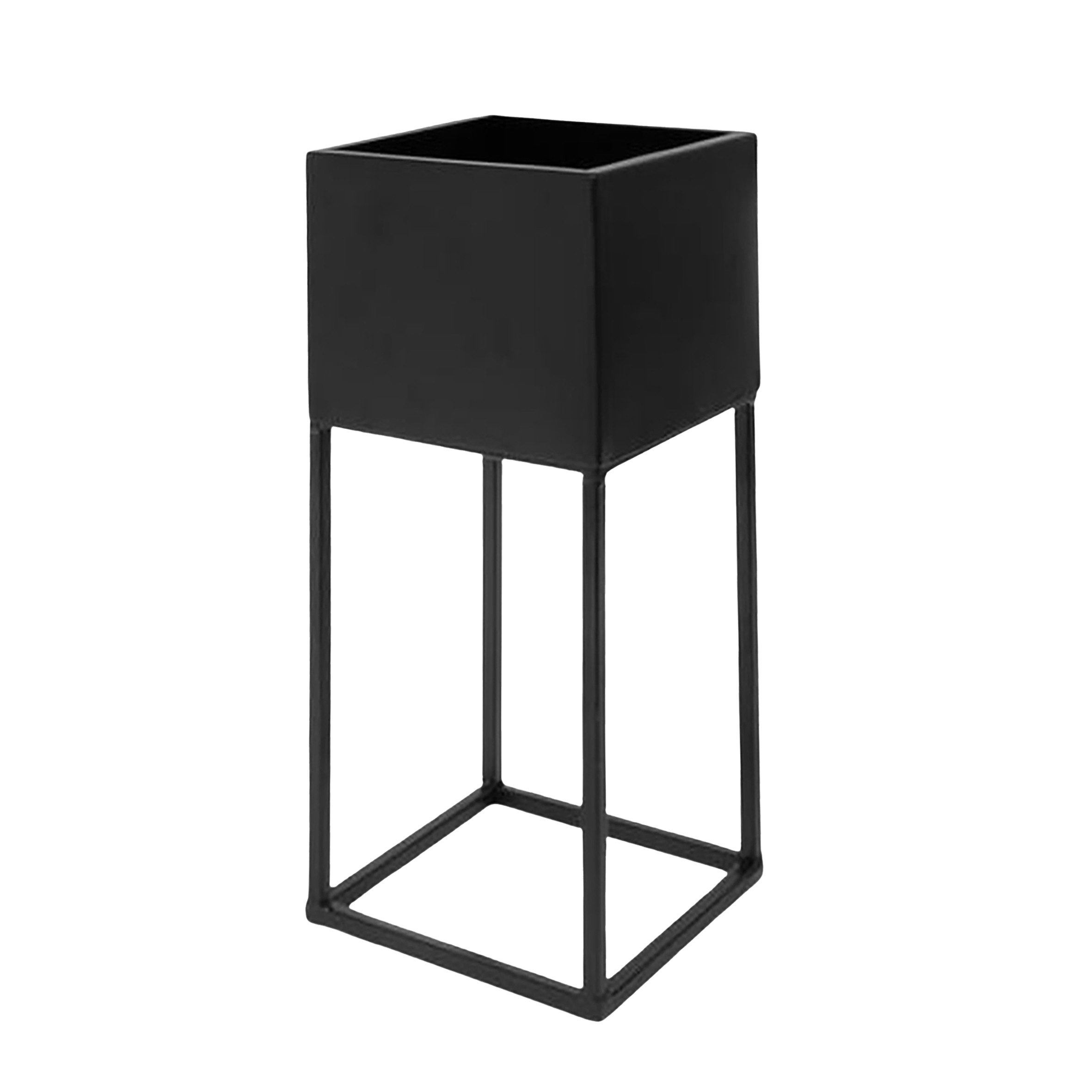 Spetebo Blumentopf Metall Blumentopf schwarz mit Gestell (Stück, 1 St., Pfl günstig online kaufen