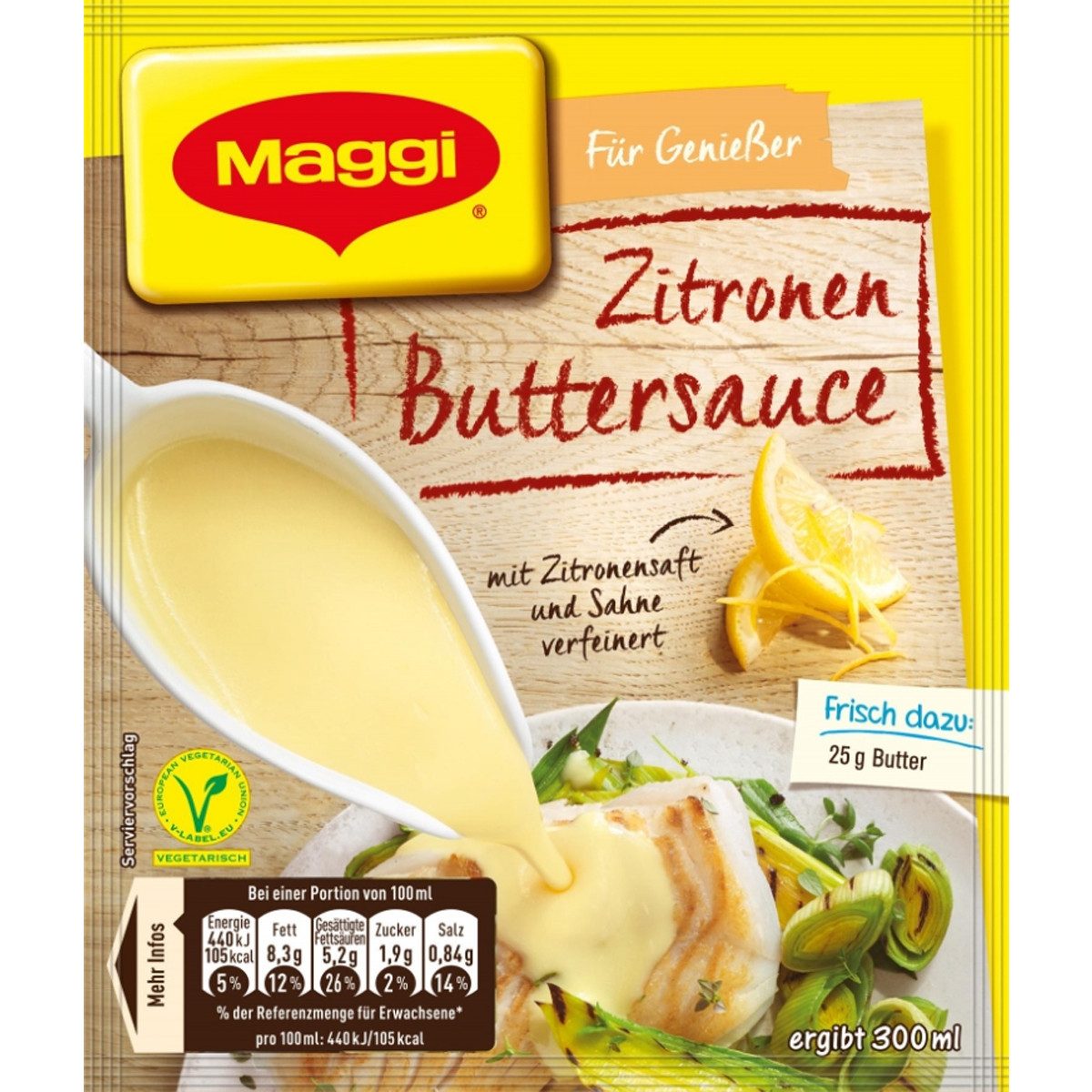 MAGGI Saucen, Maggi Für Genießer Zitronen Buttersauce für Geflügel und Fisch 33g