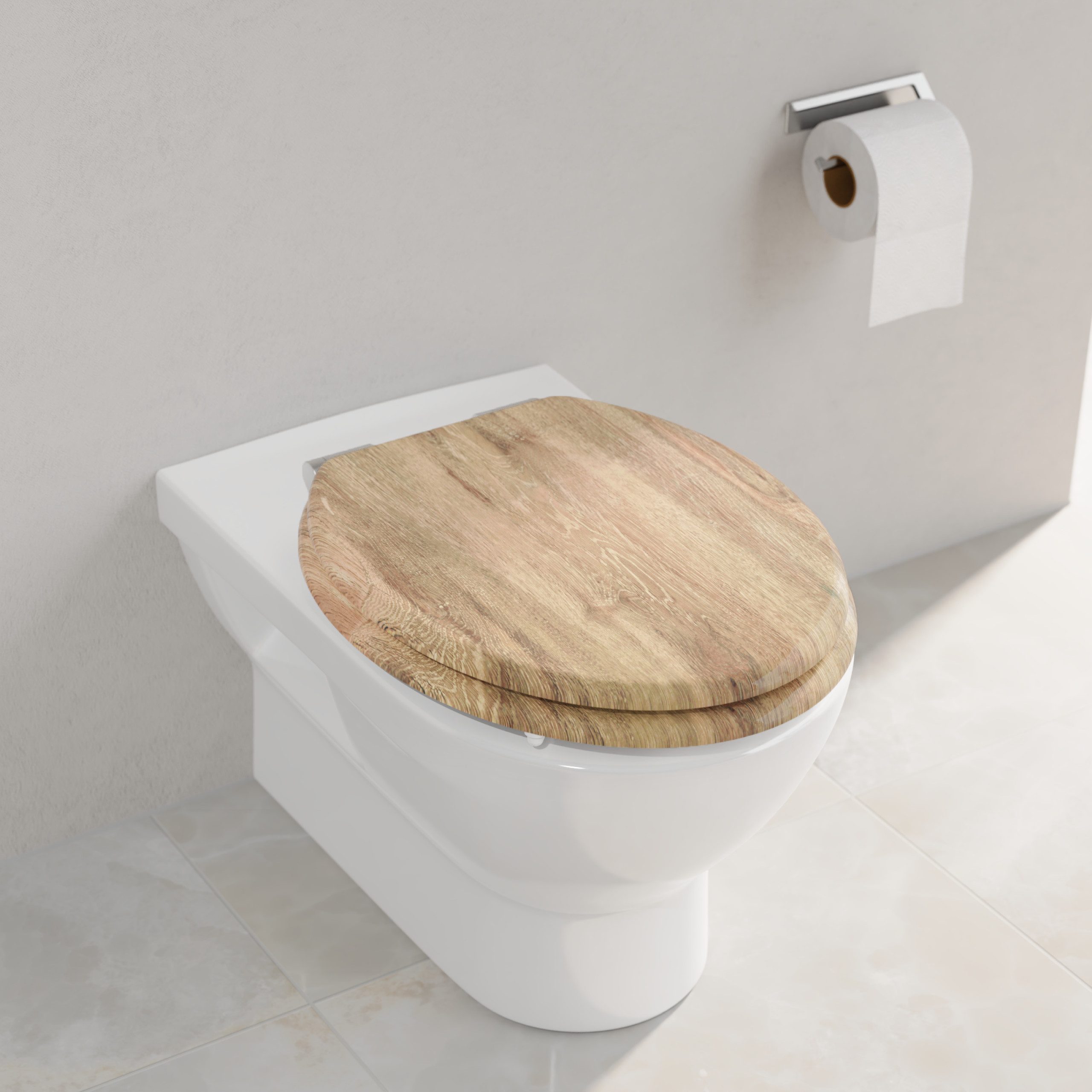 welltime WC-Sitz Light Wood, mit Absenkautomatik, günstig online kaufen