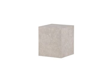 BOURGH Nachttisch VERONA mit Ablage - Beistelltisch 40x45cm beige Marmor Optik