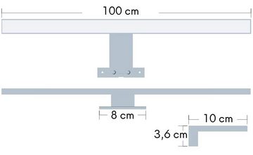 kalb Spiegelleuchte 100cm LED Badleuchte Badlampe Spiegellampe 230V, verchromt, neutralweiß