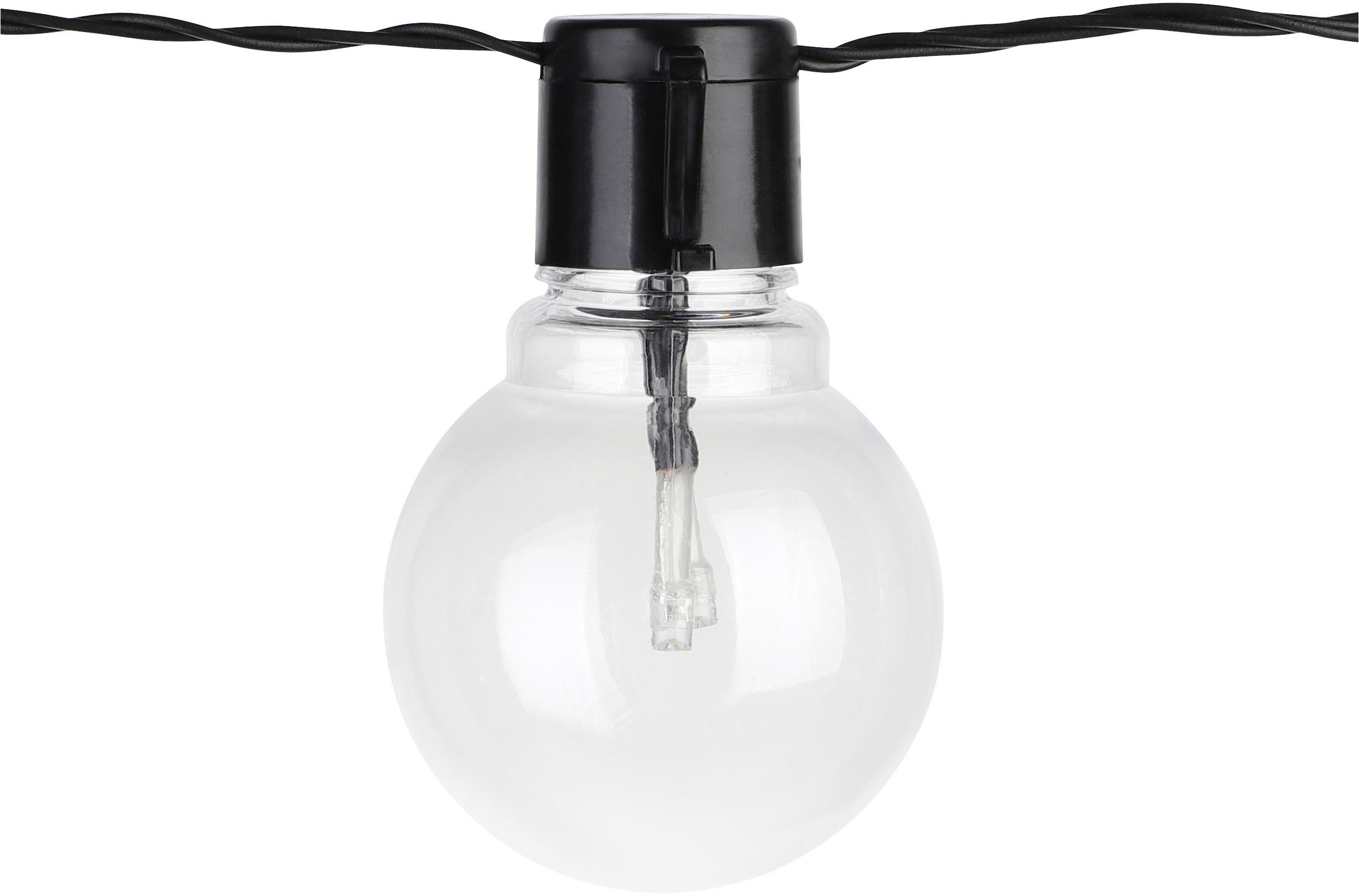 EGLO Lichterkette LED Lichterkette, Balkon Deko, IP44, mit Glühbirnen, dekorative, 16-flammig, aus Kunststoff, 4,5m Kabel, 16 Birnen, Outdoor, Terrasse, Balkon