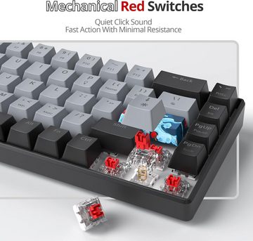 SOLIDEE RGB Hintergrundbeleuchtung Gaming-Tastatur (Ultrakompakte Tastatur für FPS-Spieler mit Linearen Roten Schaltern)