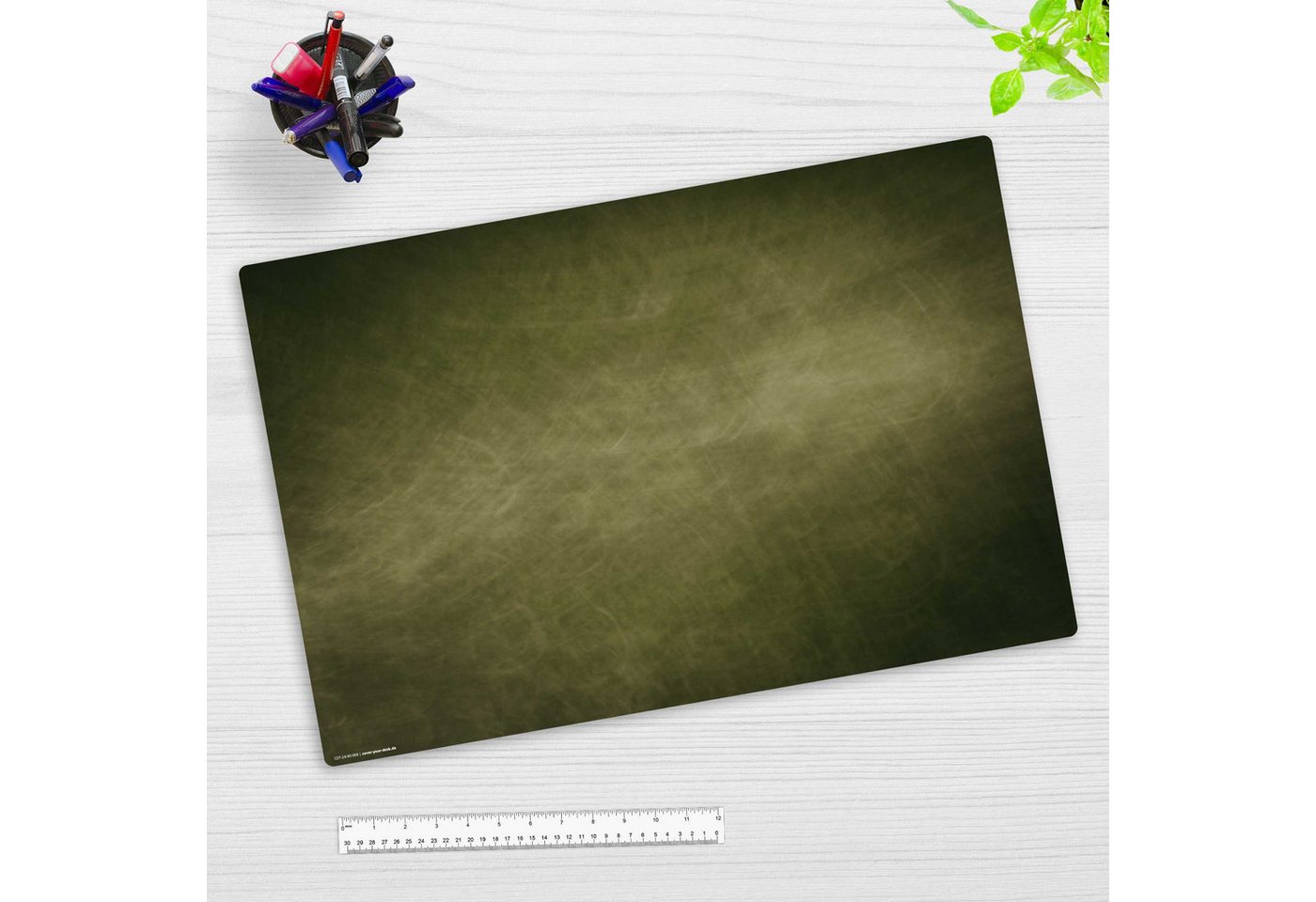 Thumbnail - cover-your-desk.de Schreibtischunterlage abwaschbar - Olivfarbene Fläche grün - premium Vinyl - Made in Germany, (1 tlg)