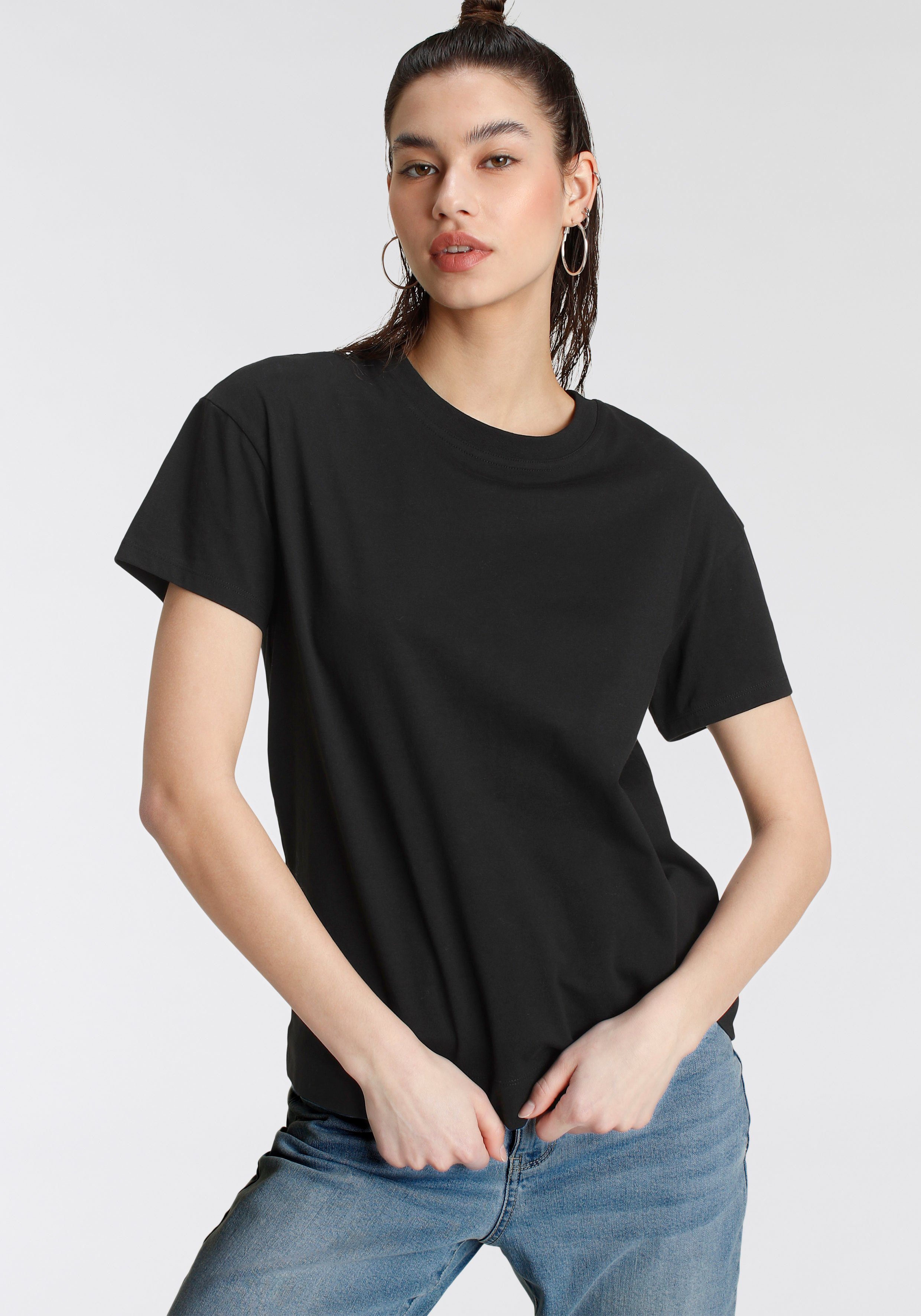 Oversized-Look Tamaris im T-Shirt schwarz
