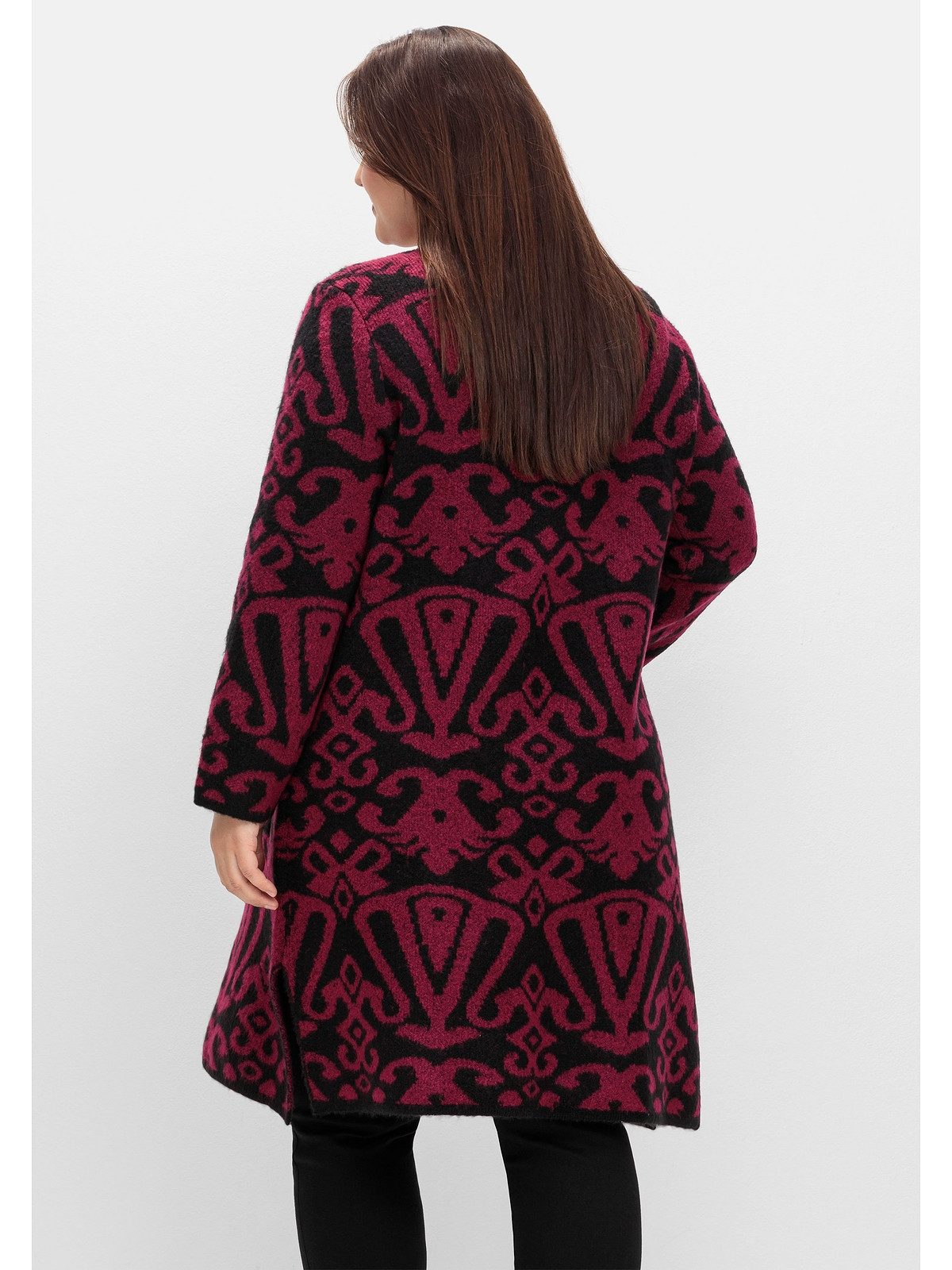 sheego by Joe Browns Longstrickjacke Große Größen in offener Form, mit Jacquardmuster