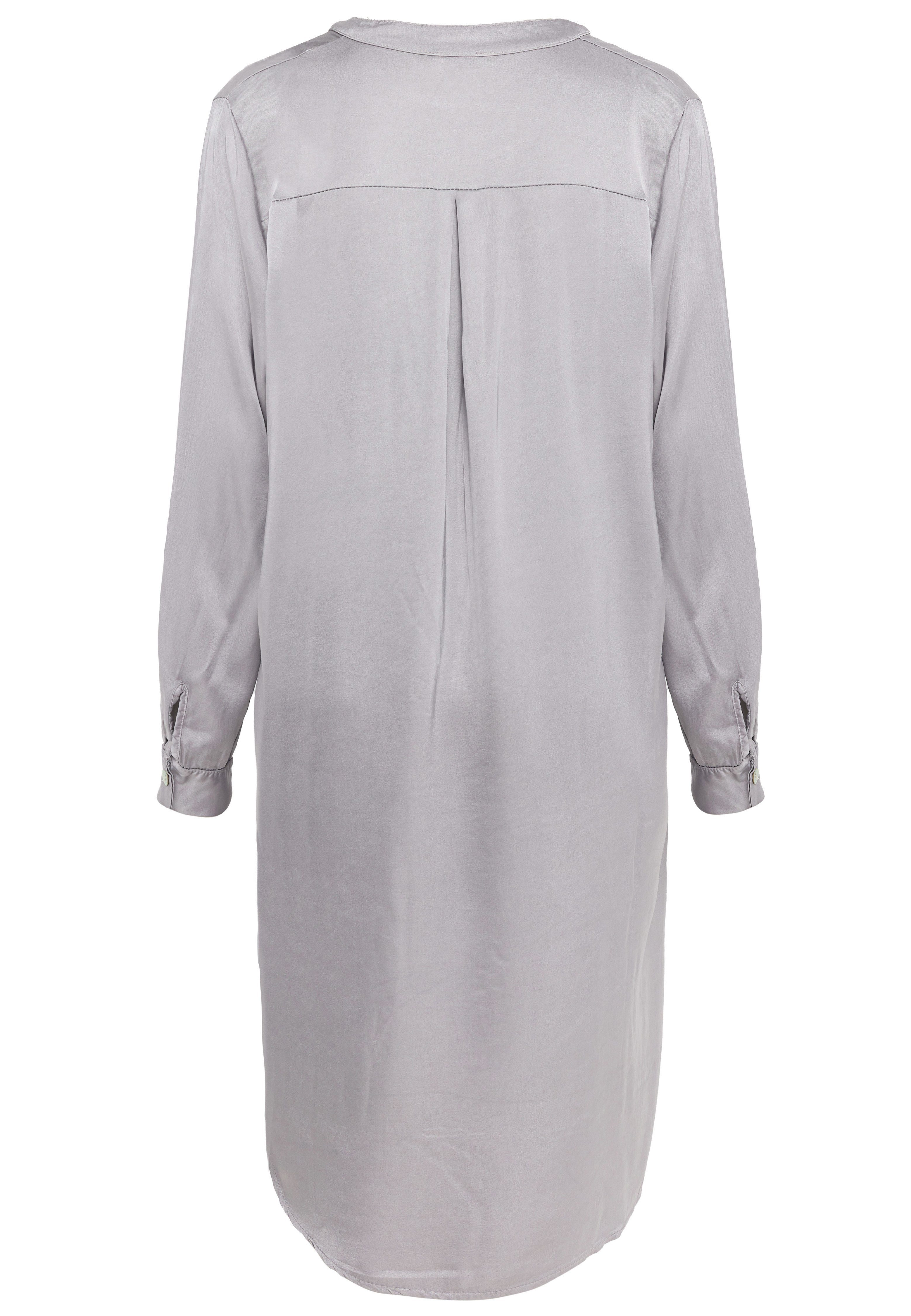 Rayshyne Longbluse PM-07 (Elegante Satin Light Oversize Business Long Bluse in Einheitsgröße)