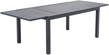 KONIFERA Garten-Essgruppe Palermo, (Set, 9-tlg., 8x Sessel, 1x AZ-Tisch 160-240x100 cm, Aluminium, Textilgewebe), klappbar, 7-fach verstellbare Rückenlehne, Tischplatte aus Alulatten