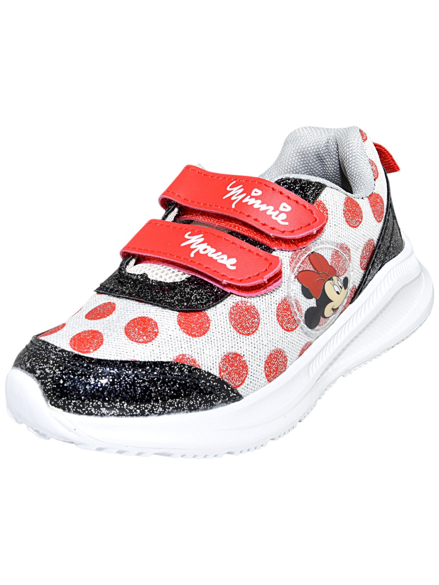 Cerdá Minnie Maus Sneaker Mädchen glitzernde Schuhe mit Klettverschluss Gr. 23 - 28 cm
