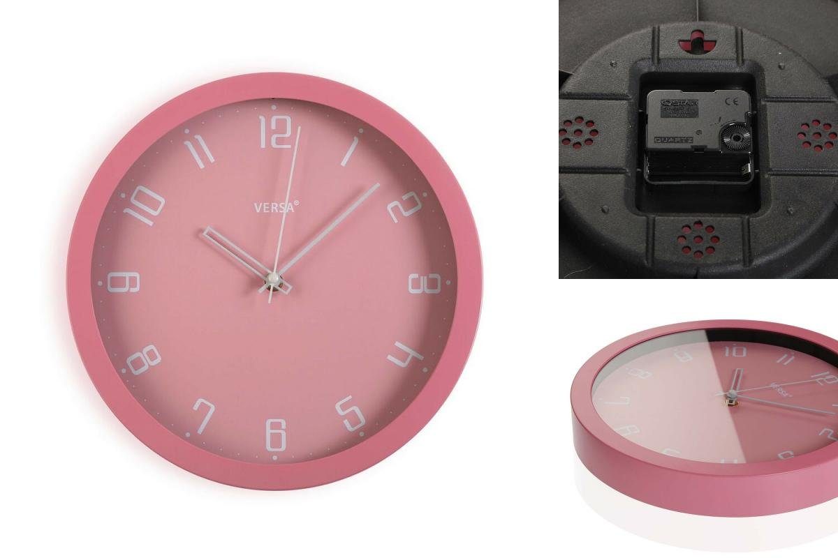 Bigbuy Uhr Wanduhr Rosa Kunststoff 4,3 30 cm x x 30