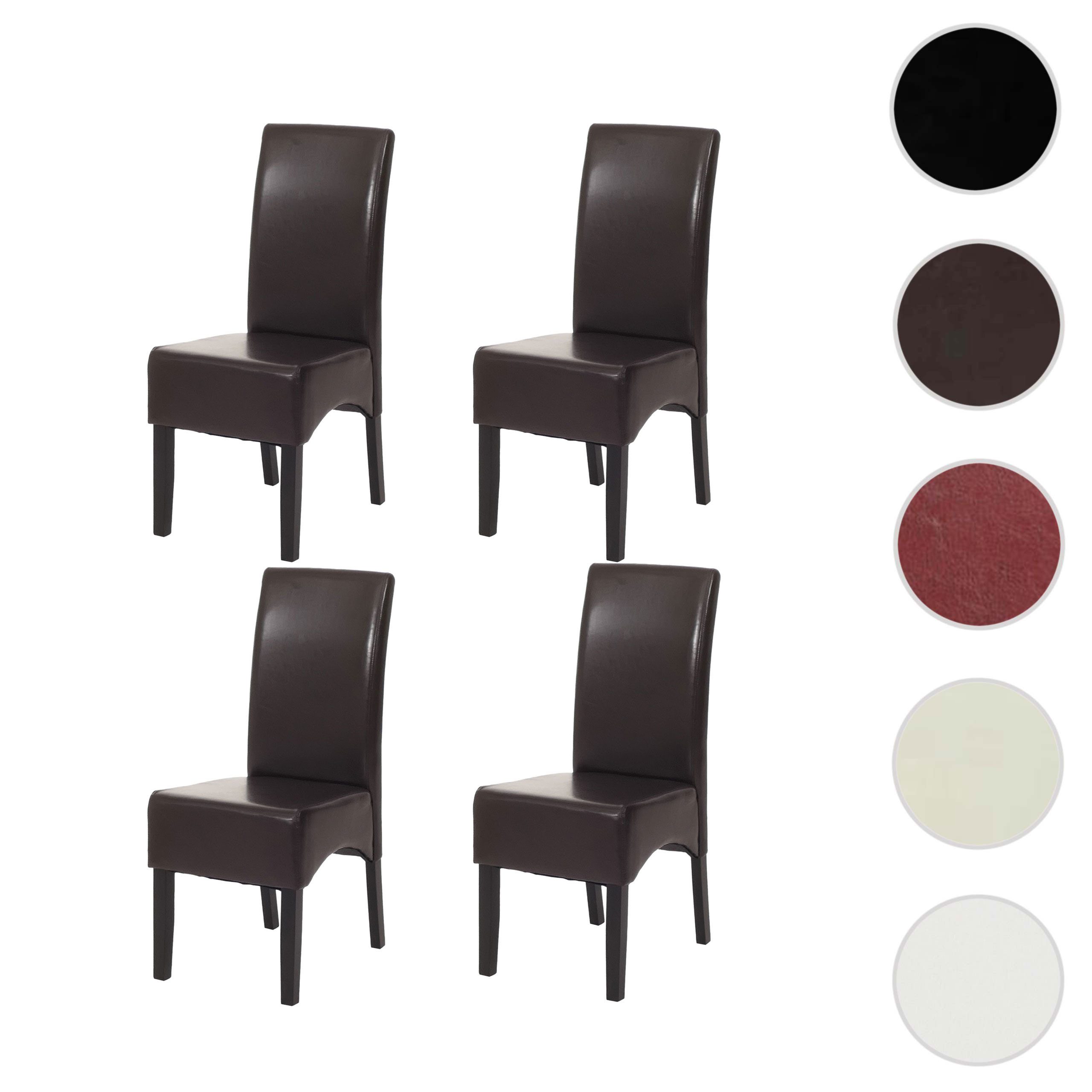 MCW Esszimmerstuhl Littau 4er-Set Kunstleder Braun Dunkle Beine günstig online kaufen