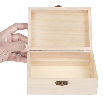 Belle Vous Organizer Blank Jewelry Box - 6 Pack - 14.8 x 10.2 x 6.3 cm, Naturholzkiste (6er Pack) - 14,8 x 10,2 x 6,3 cm