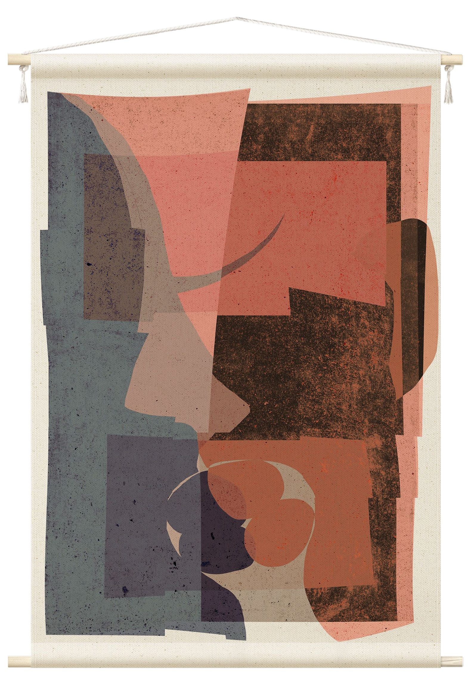 Wandteppich modern Abstrakt Shabby Farbflächen Komposition rosa