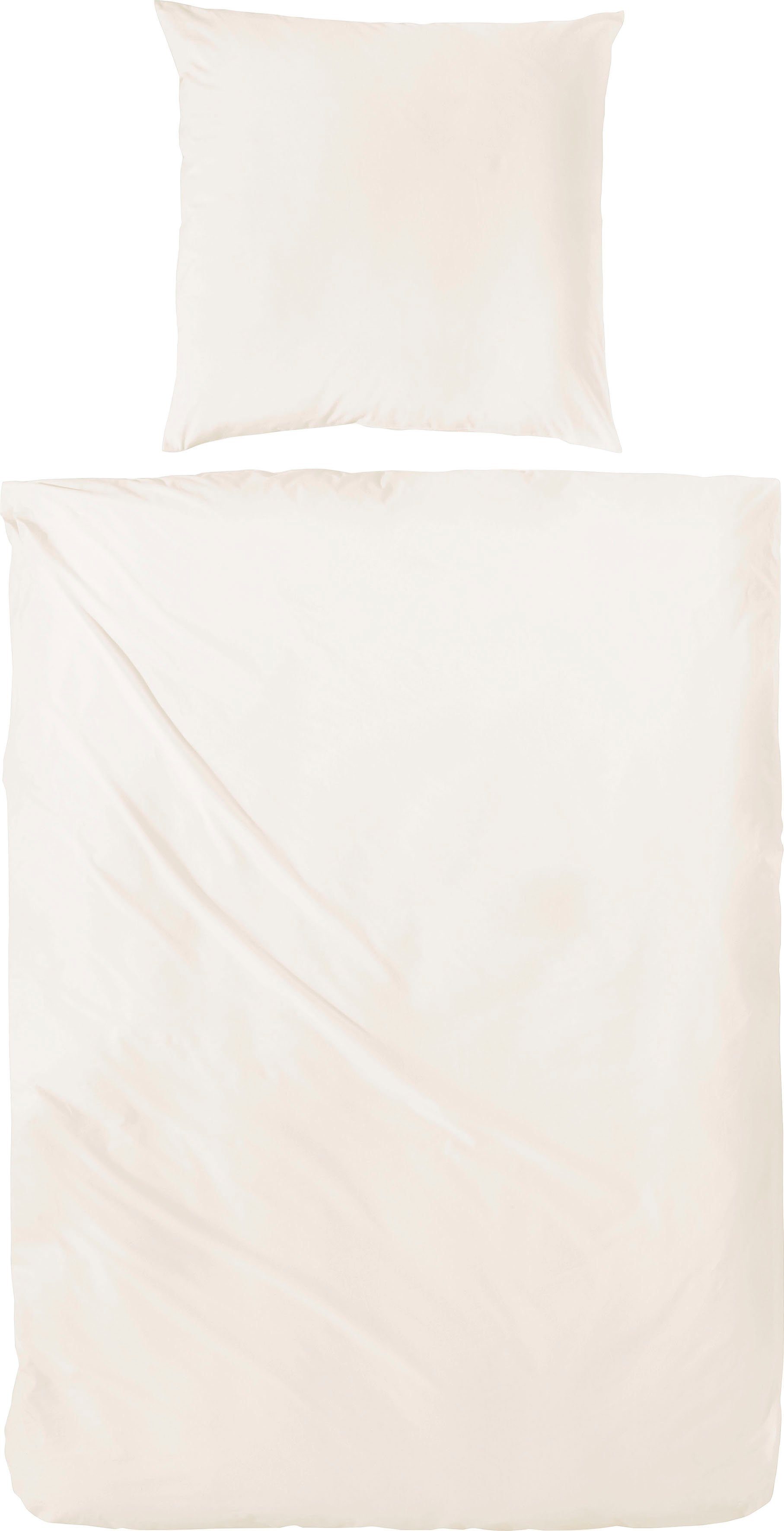 Primera Bettwäsche Uni Luxus-Satin in Gr. 135x200, 155x220 oder 200x200 cm, Satin, 2 teilig, Bettwäsche aus Baumwolle, unifarbene Bettwäsche mit Reißverschluss – Bild 2 von 5