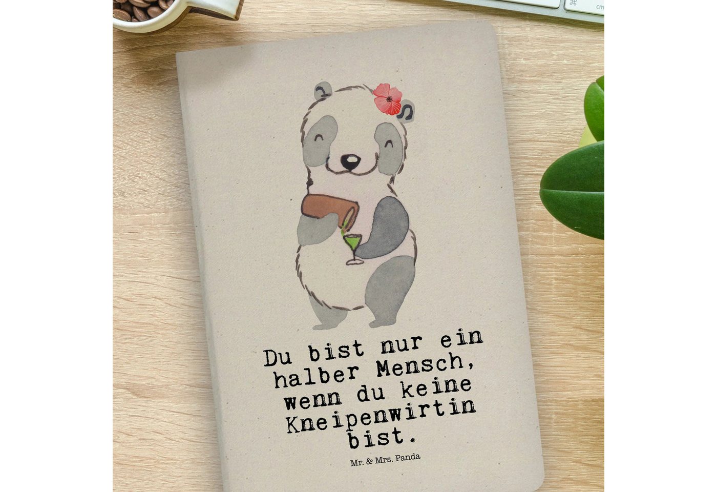 Thumbnail - Mr. & Mrs. Panda Notizbuch Kneipenwirtin Herz - Transparent - Geschenk, Gastwirtin, Rum, Eröffnu Mr. & Mrs. Panda, Kreat...