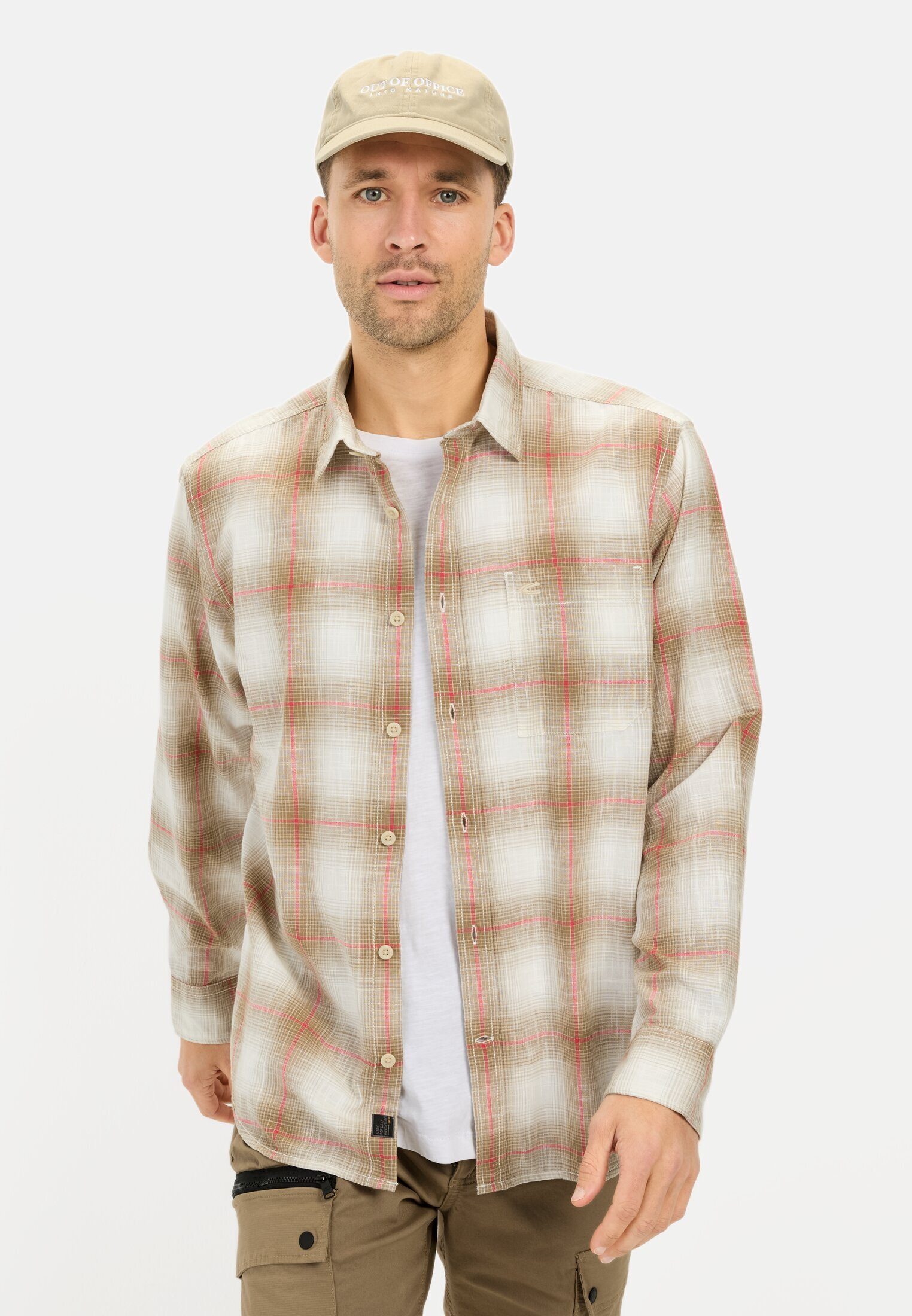 camel active Karohemd aus Baumwolle Langarm Kentkragen Kentkragen günstig online kaufen