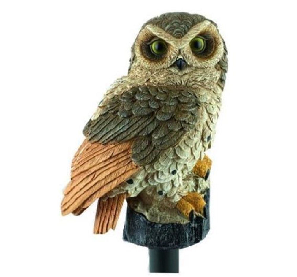 Luna24 simply great ideas... LED Solarleuchte Eule Natur Solarleuchte Solarlampe Gartenstecker mit Erdspieß