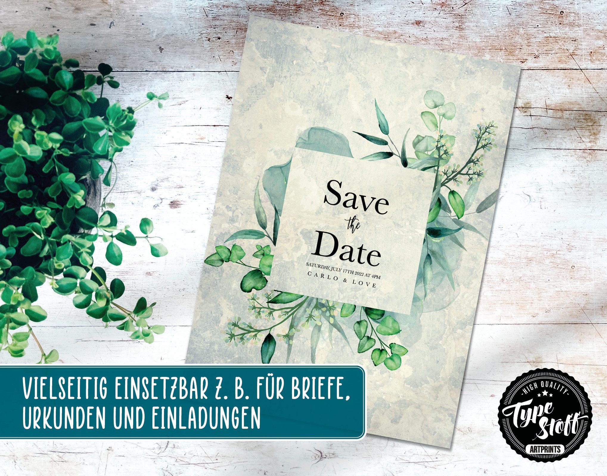 TypeStoff Briefpapier 50 Blatt Briefpapier Urkunden im DIN A4 Format - beidseitig bedruckt