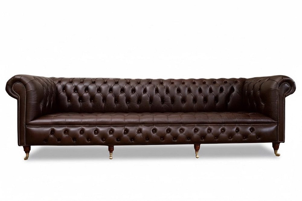 JVmoebel Chesterfield-Sofa Klassisches Chesterfield-Sofa aus 100% Leder in elegantem Design, 1 Teile, Made in Europa