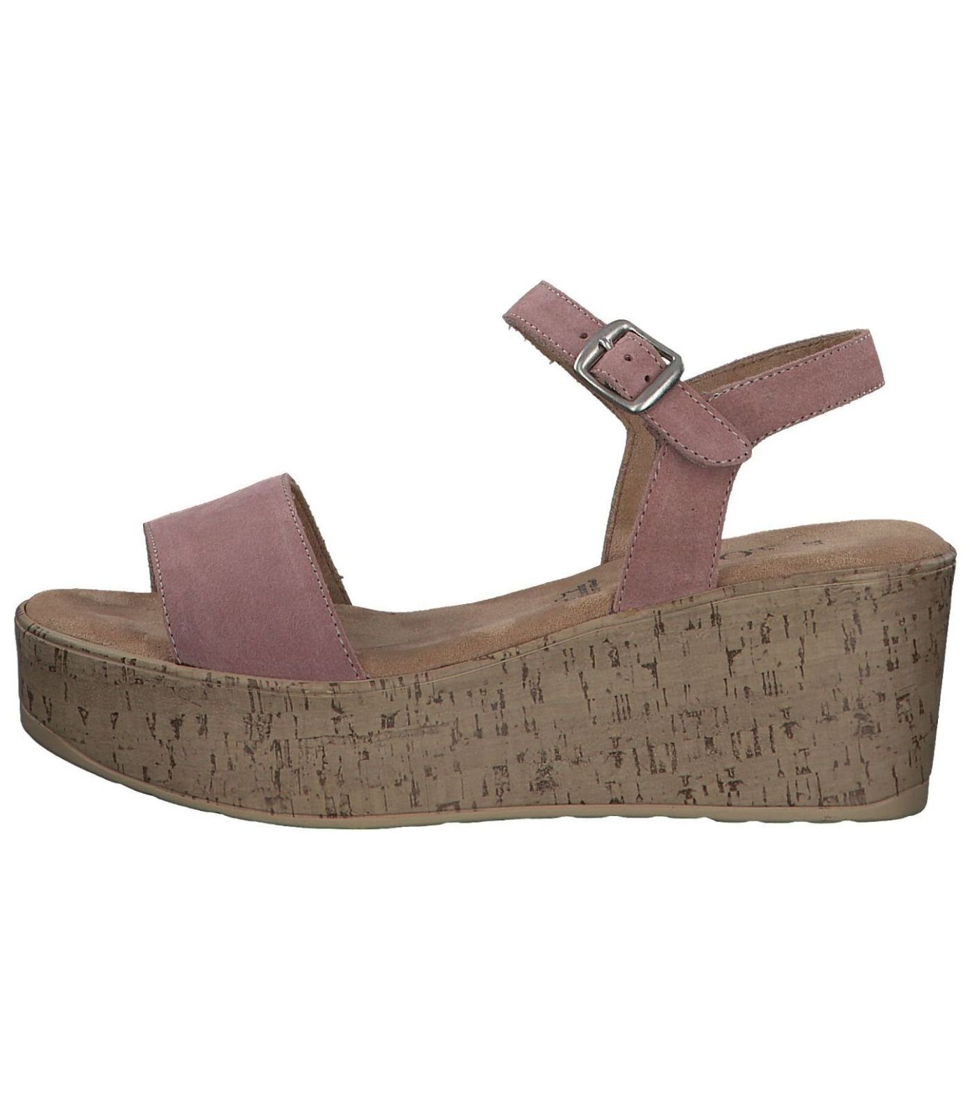 Leder Sandalen s.Oliver Rose Keilsandalette