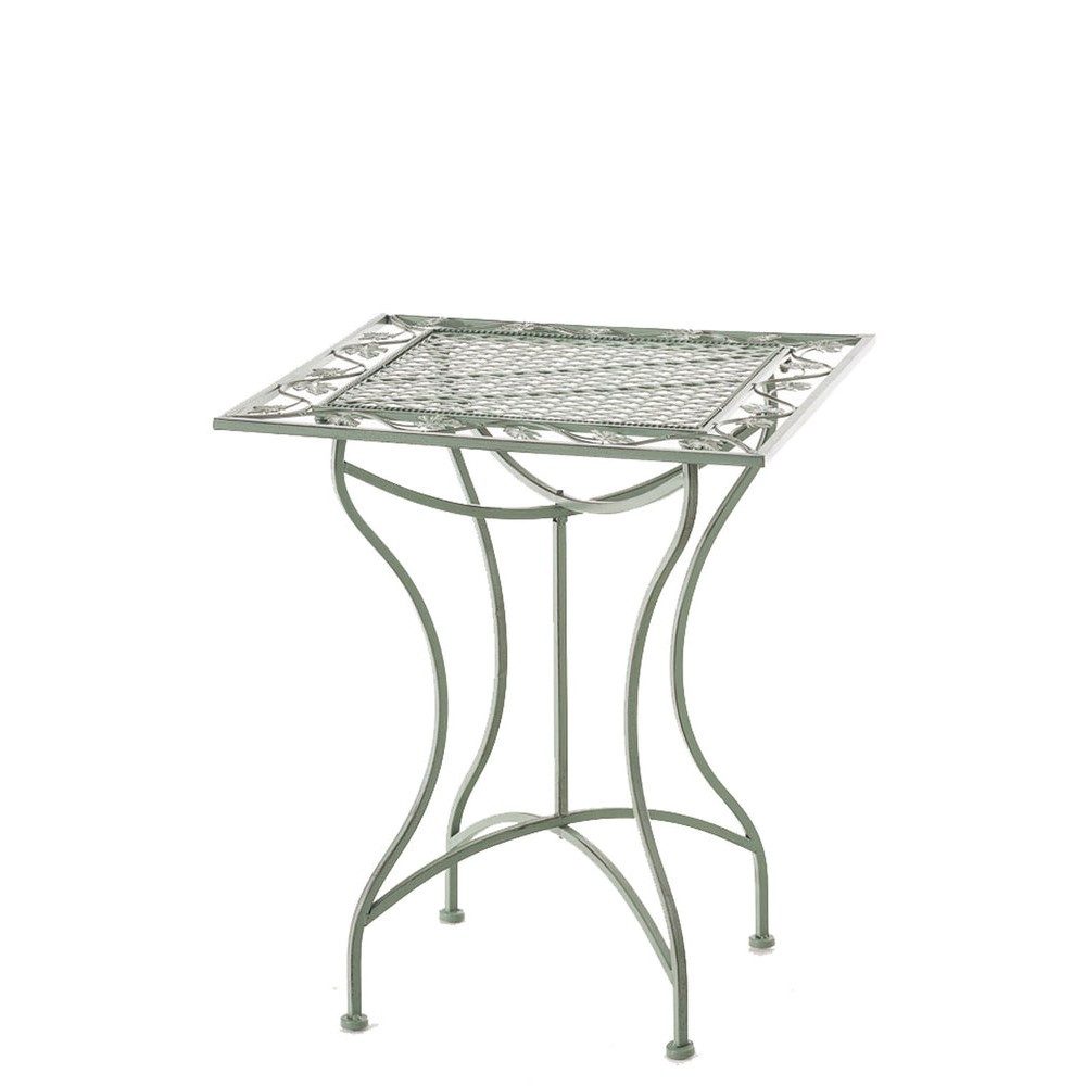 CLP Bistrotisch Gartentisch Balkontisch Beistelltisch (Spar-Set, 1-St., 60 x 60 x 72 cm stabil), Jugendstil-Ornamente, Eisen, Bodenschoner