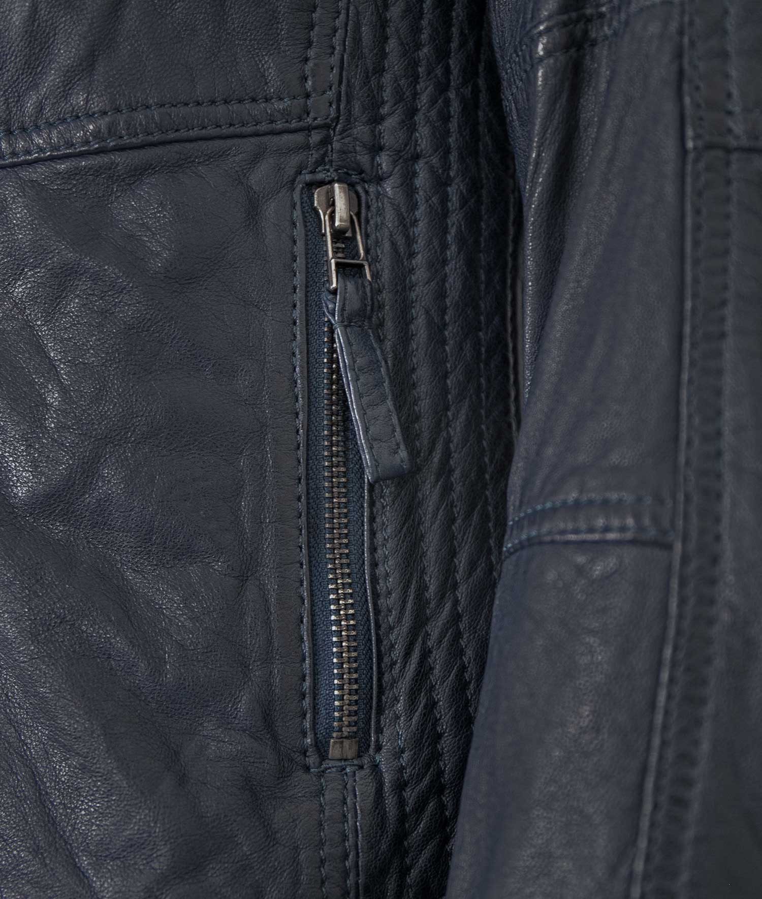7eleven Lederjacke Vigni 7eleven - Damen Lederjacke Lammnappa navy – Bild 4 von 5