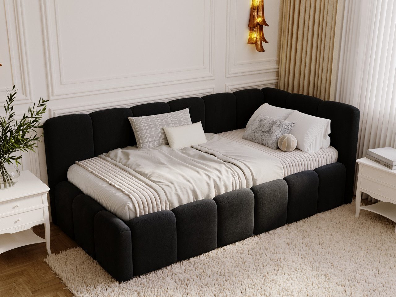 GrainGold Jugendbett Cloud One (Set, Jugendbett, Lattenrost, Bettkasten), mit Bettkasten, mit Holzlattenrost, Modern Stil