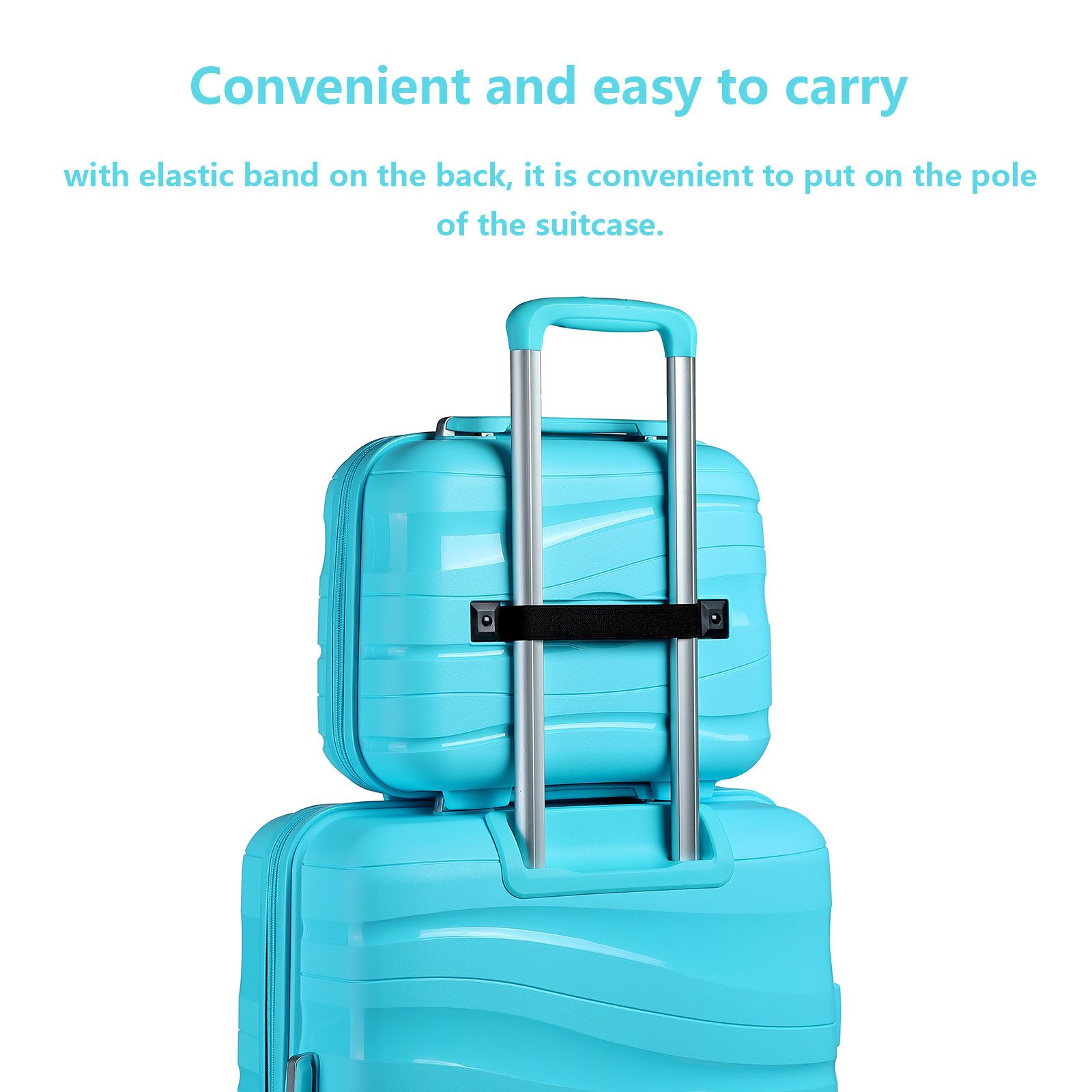 KONO Handgepäck-Trolley Leicht Hartschalenkoffer Reisekoffer mit 4 Rollen und TSA Schloss