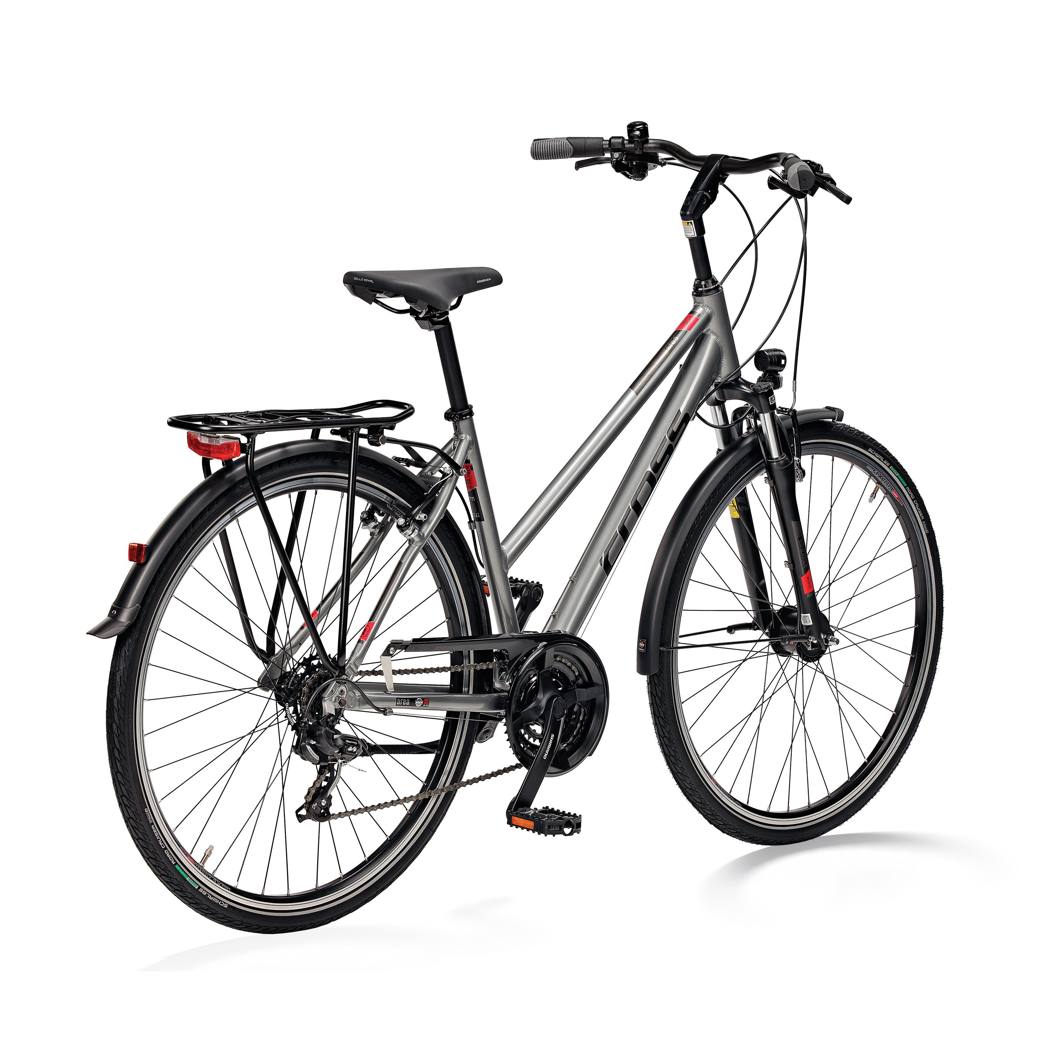 Airtracks Trekkingrad 28 Zoll Damen Trekking Fahrrad AREA LADY, 21 Gang Shimano Shimano Schaltwerk, Kettenschaltung, Silber - Rahmenhöhen 44cm 48 cm 52 cm » Mod. 2026