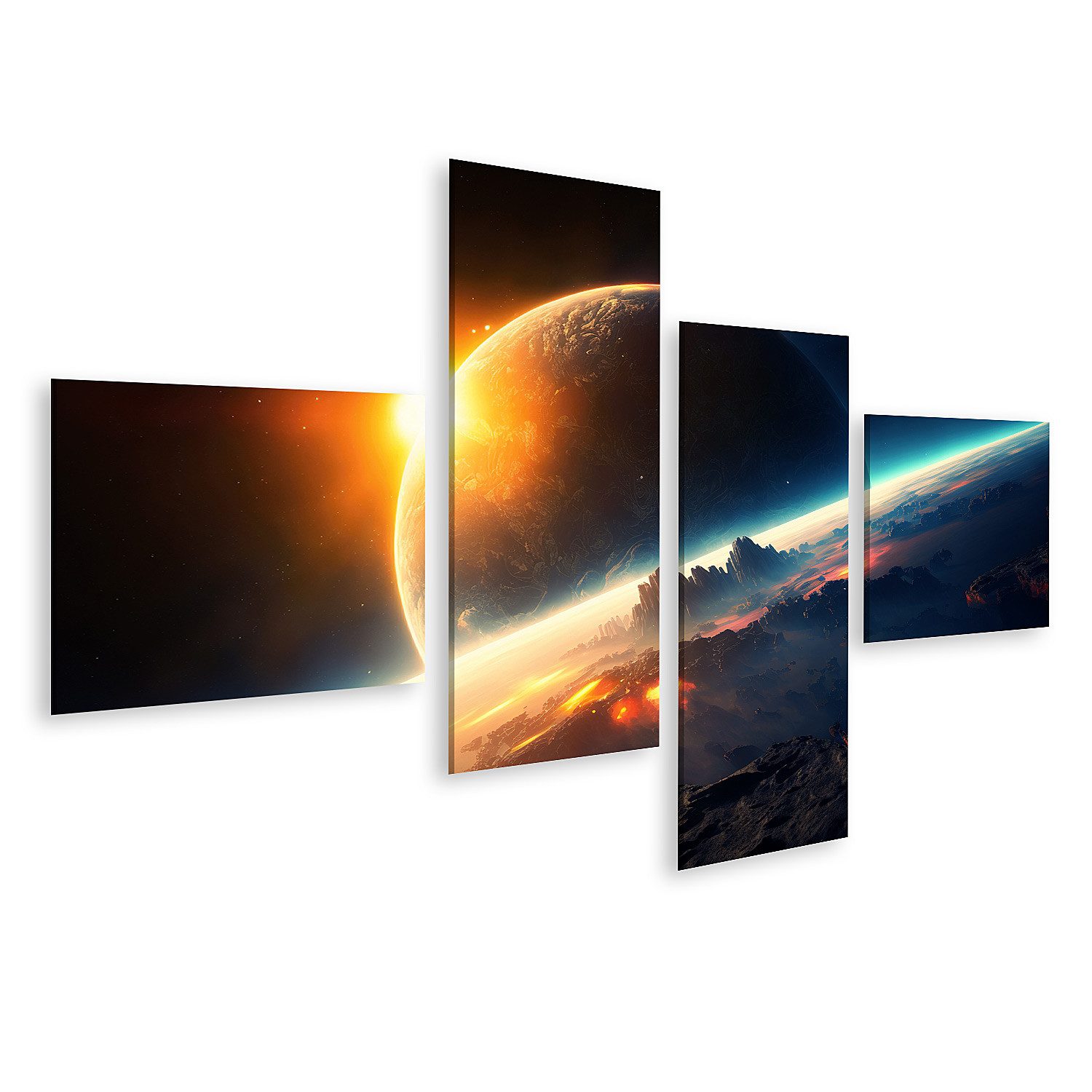 islandburner Leinwandbild Alien Planet Deep Space View Deserted Surface Moo günstig online kaufen