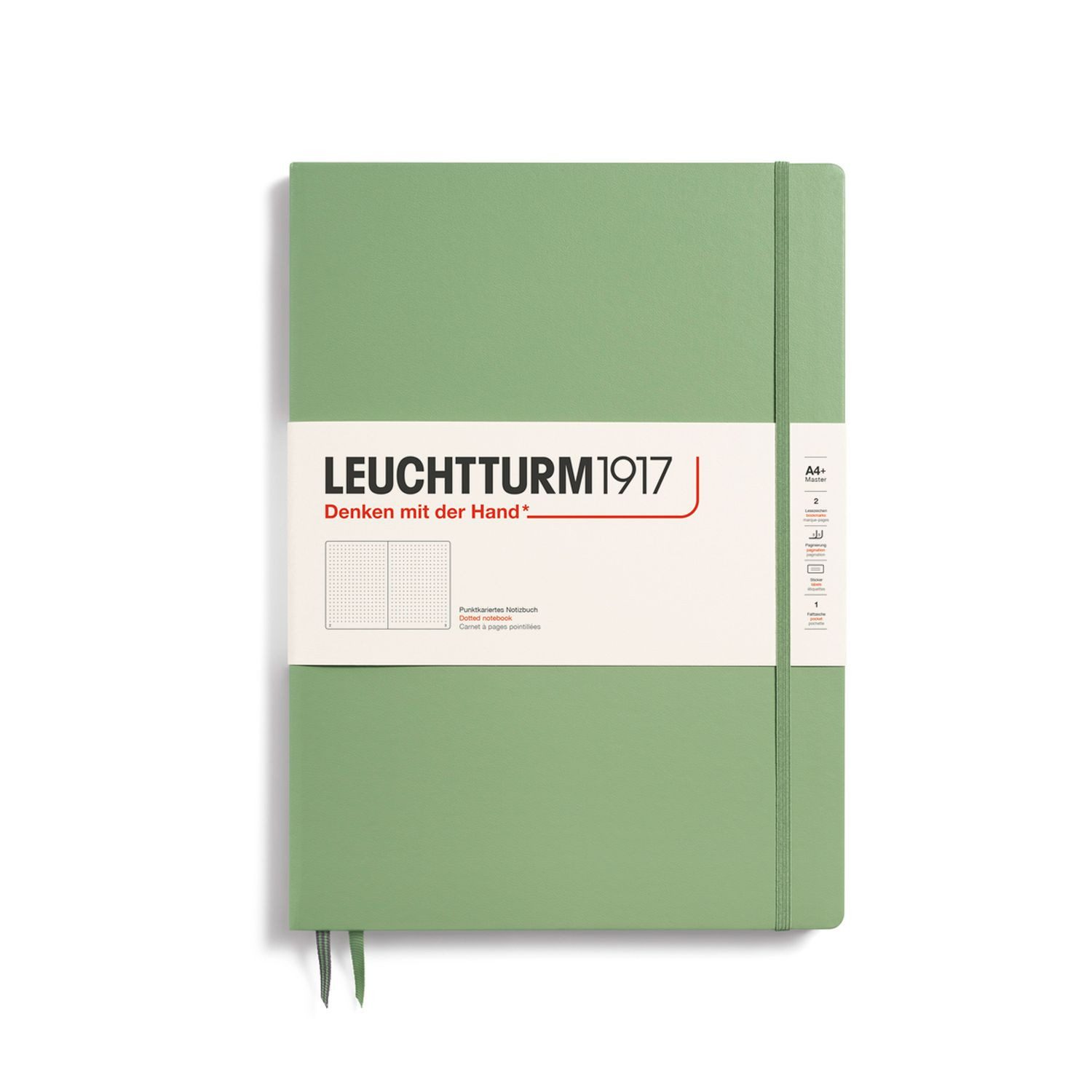 Leuchtturm1917 Notizbuch Master Slim A4+ Hardcover Salbei Dotted