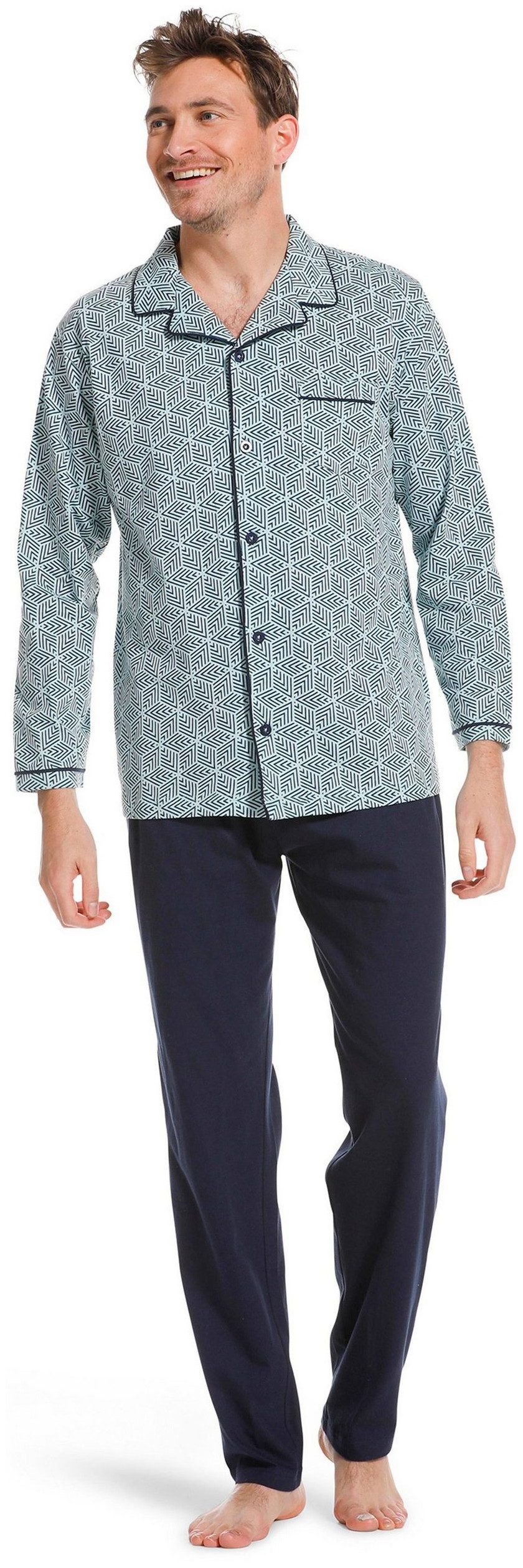 Pastunette Schlafanzug Herren Pyjama geknöpft (2 tlg) Baumwolle günstig online kaufen