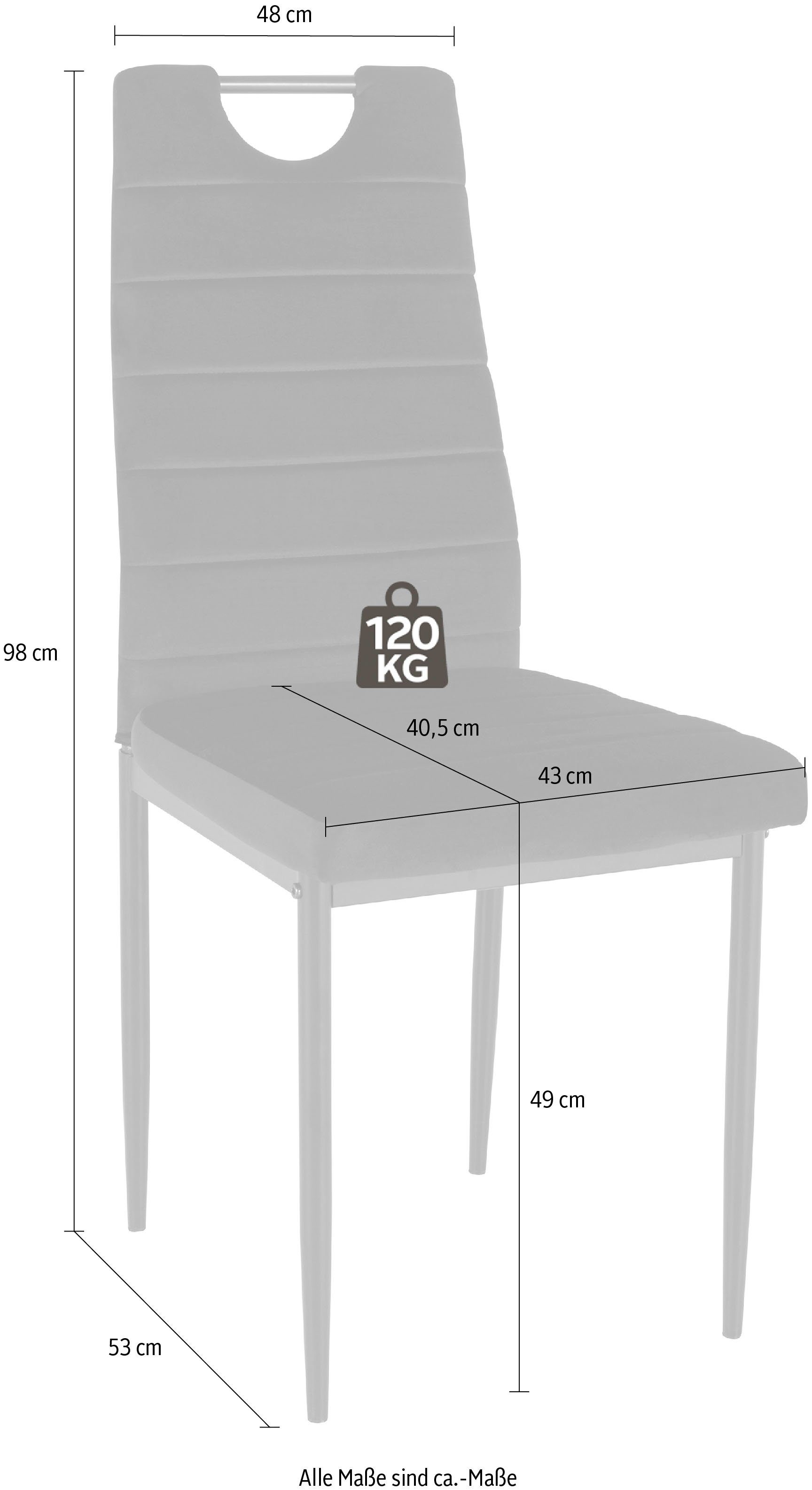 INOSIGN Esszimmerstuhl (Set, 2 St), Schwarz (2 zum 4 Griff Schwarz oder Samtbezug, mit Stück) | Rückenlehne Zurückziehen mit