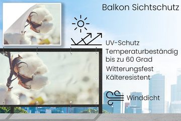 MuchoWow Balkonsichtschutz Pflanzen - Blume - Zweig - Natur (1-St) Balkonbanner, Sichtschutz für den Balkon, Robustes und wetterfest