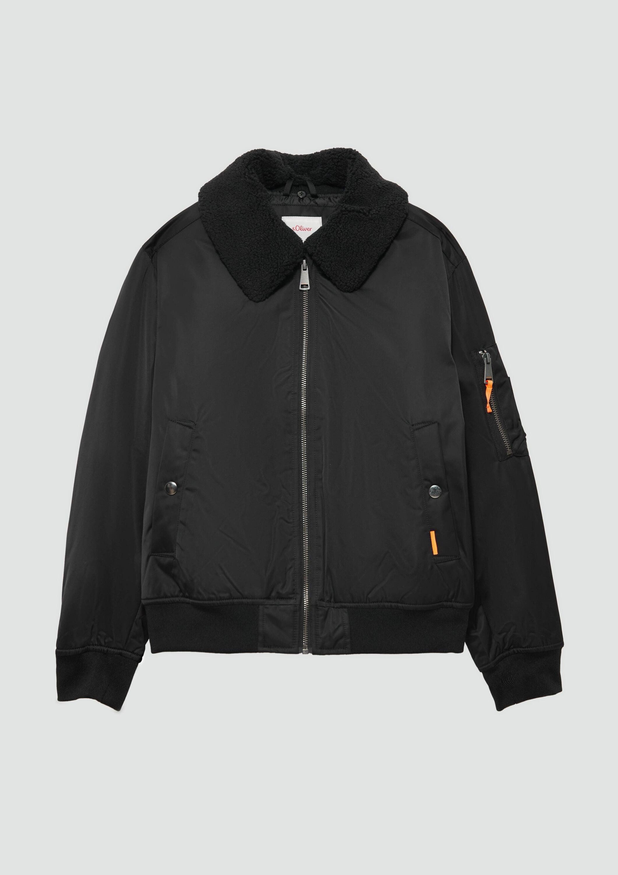 s.Oliver Winterjacke Outdoor-Jacke Bomberjacke mit abnehmbarem Teddy-Kragen