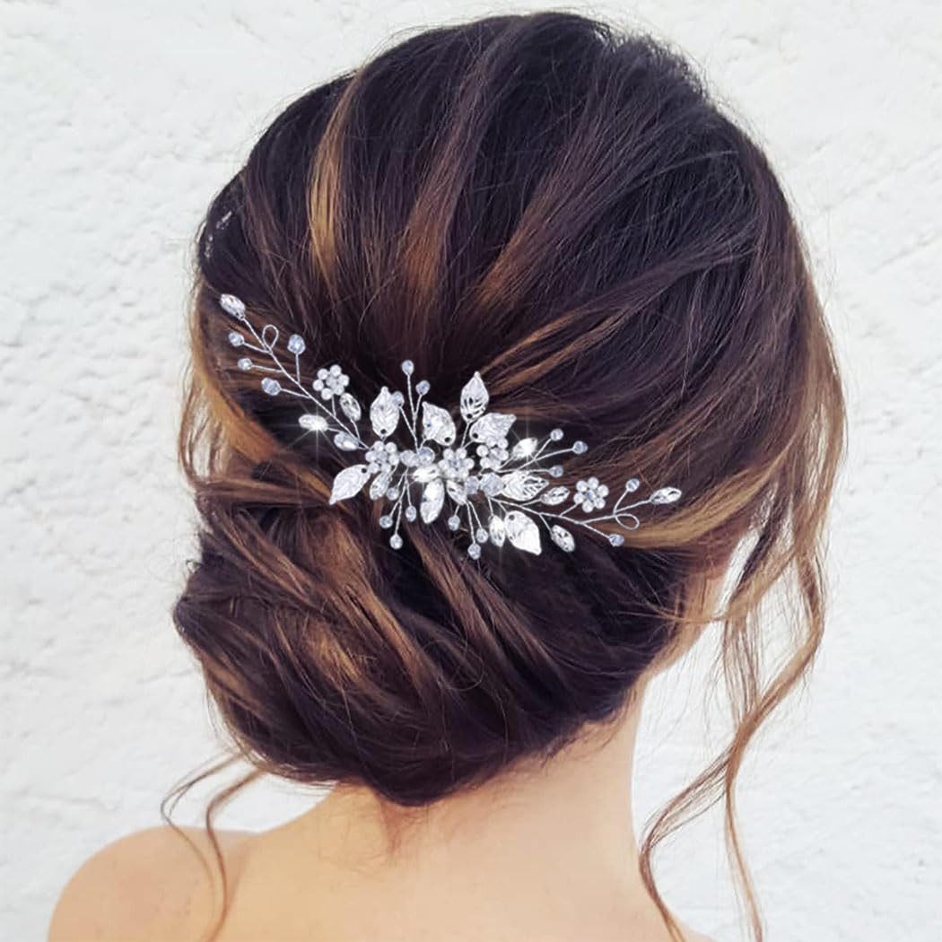 MOPUEA Haarspange Haarkamm 5 Stück Hochzeit Haarschmuck Set, Perle Strass Brautschmuck
