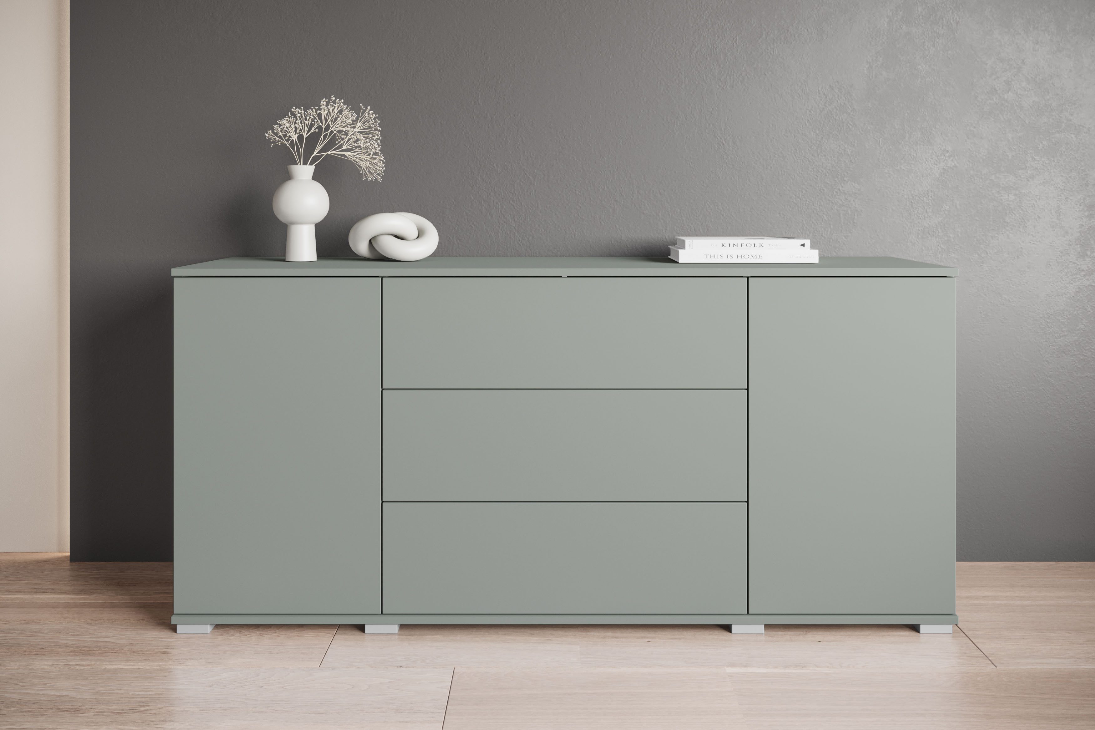 INOSIGN Sideboard Kenia, Kommode für das Schlafzimmer/Wohnzimmer (1 St), Modernes Sideboard mit 3 Schubladen und 4 Fächern, Breite 150 cm