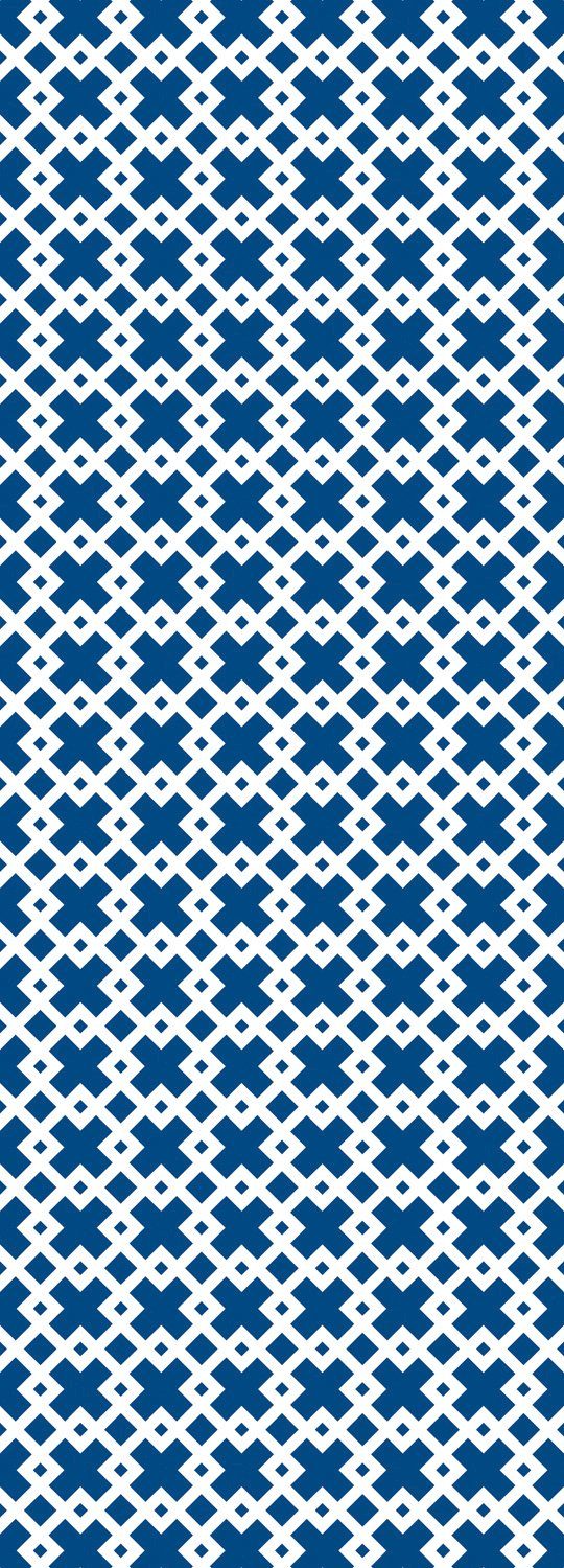 queence Vinyltapete Muster-Blau, glatt, Antikoptik, Barock, Kunst, bedruckt, 90x250cm, selbstklebend, kinderleichte Anbringung, Sticker