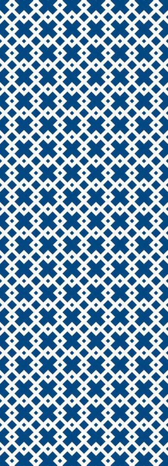 queence Vinyltapete Muster-Blau, bedruckt, 90 x 250 cm, selbstklebend